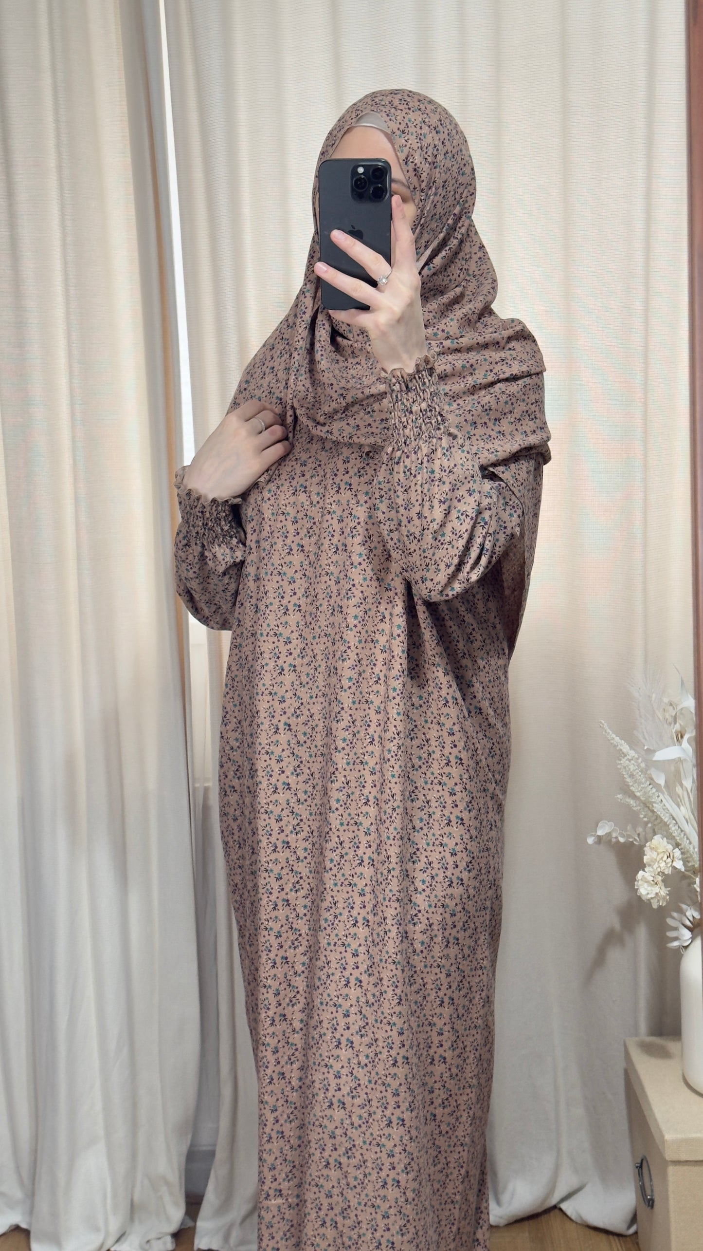 Dusty Pink Prayer Dress, PrayerHijab, Prayer Outfit, Maxi Dress, Khimar, Islamic Dress, Prayer Abaya, Prayer set, Islamic gift, Umrah Abaya, Ramadan Abaya, One Size Prayer Dress, Eid gift