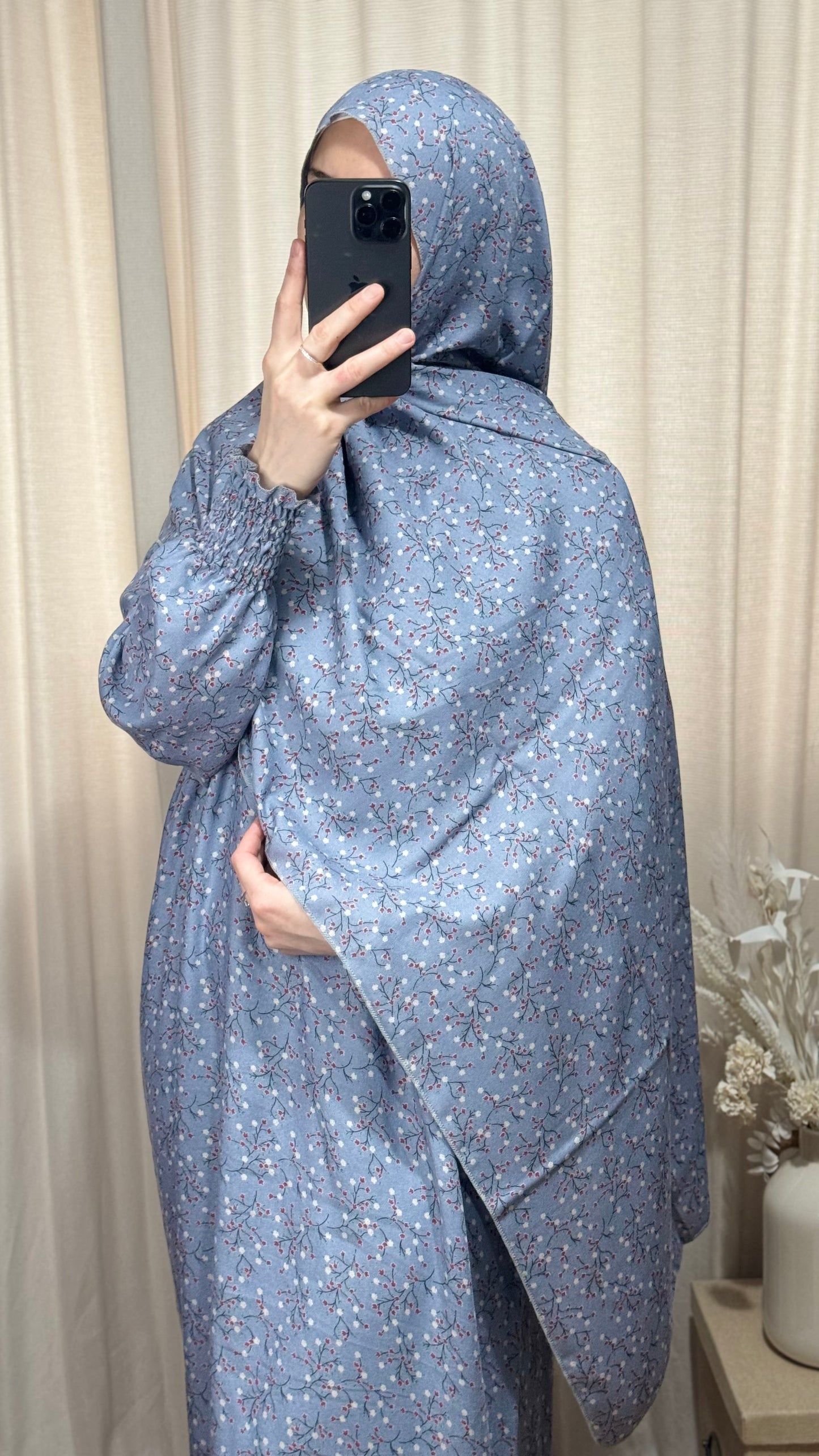 Blue Prayer Dress / Overhead Abaya / Prayer Abaya Set / Prayer Dress for Woman / Prayer Clothes Muslim / Prayer Gown / Prayer Outfit/ Salah Dress / Namaz Dress / Ramadan Outfit
