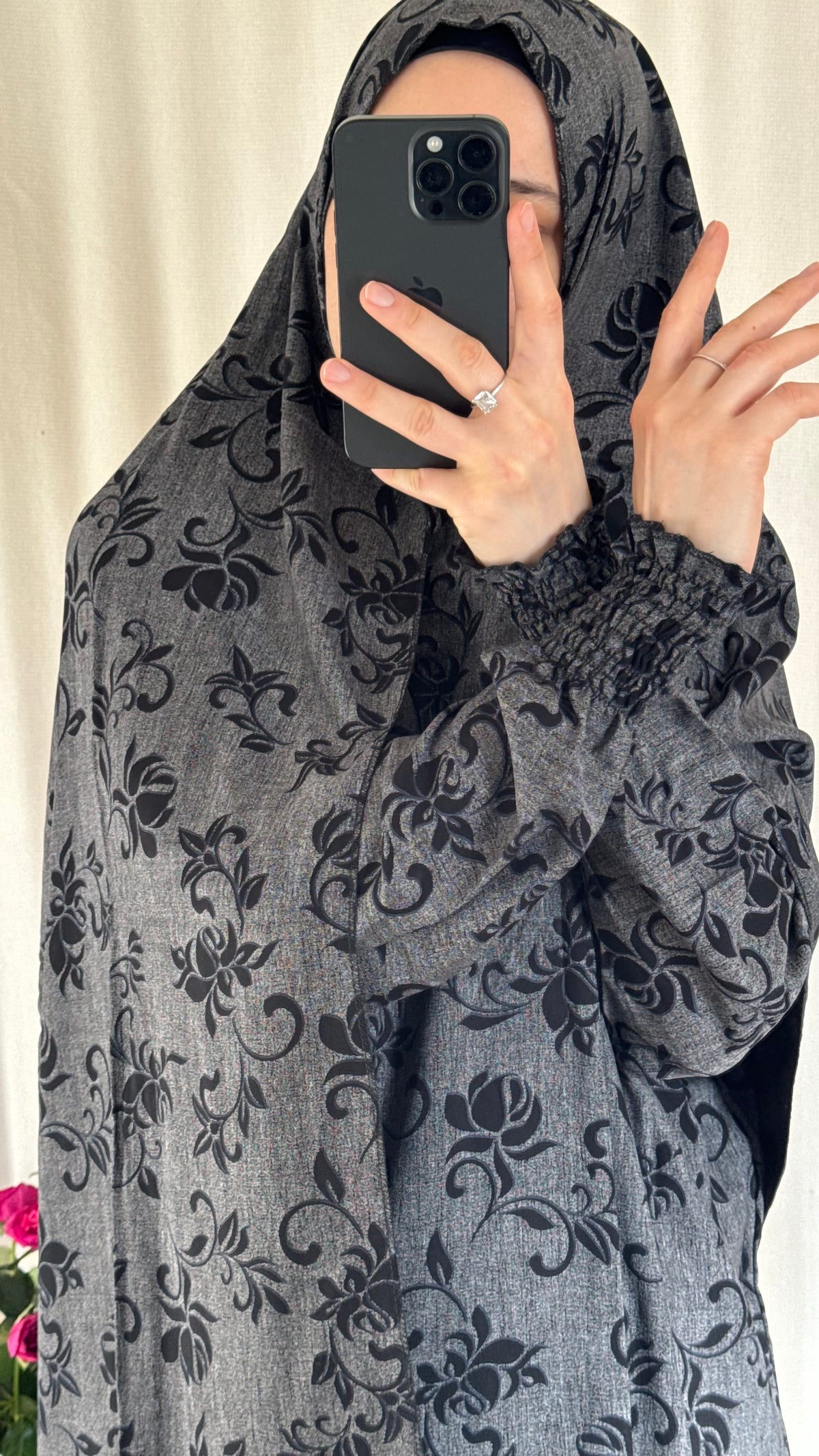 Grey Prayer Dress with Attached and Separate Hijab | Full Coverage Salah Dress for Namaz |
Breathable Cotton Salah Dress in 3 width Size | Lightweight Prayer Abaya