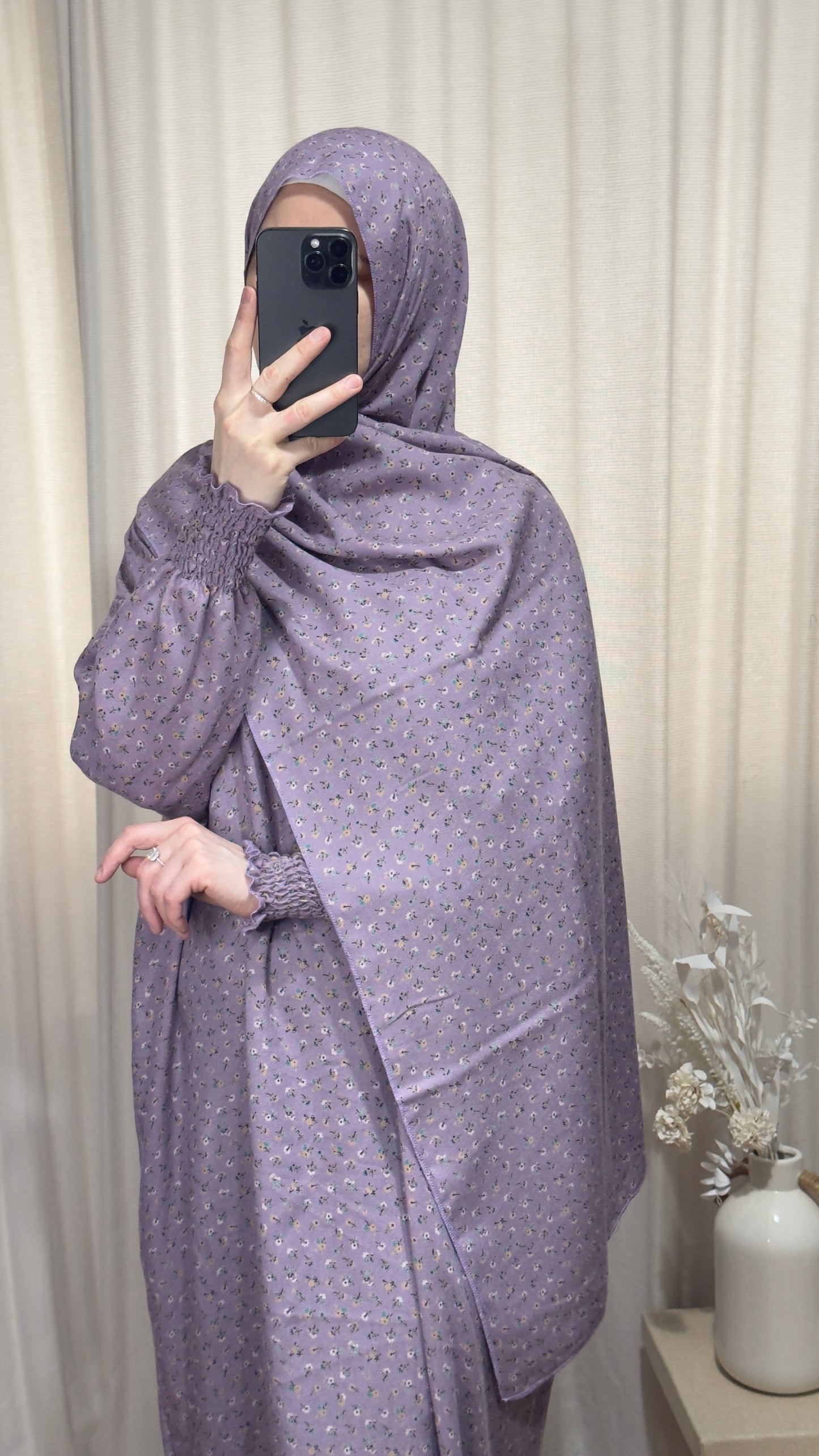 Elegant Purple Prayer Dress, Prayer Outfit, Maxi Dress, Khimar, Islamic Dress, Prayer Abaya, Prayer set, Islamic gift, PrayerHijab, Umrah Abaya, Ramadan Abaya, One Size Prayer Dress
