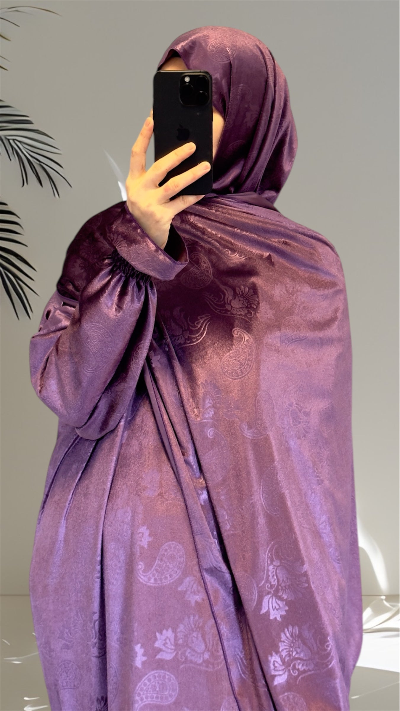 Purple Velvet Abaya, Prayer clothes for women, Islamic Prayer dress, Prayer Outfit, Prayer Set, Prayer Hijab, Salah dress, Islamic Gift, Muslim clothing, Prayer abaya