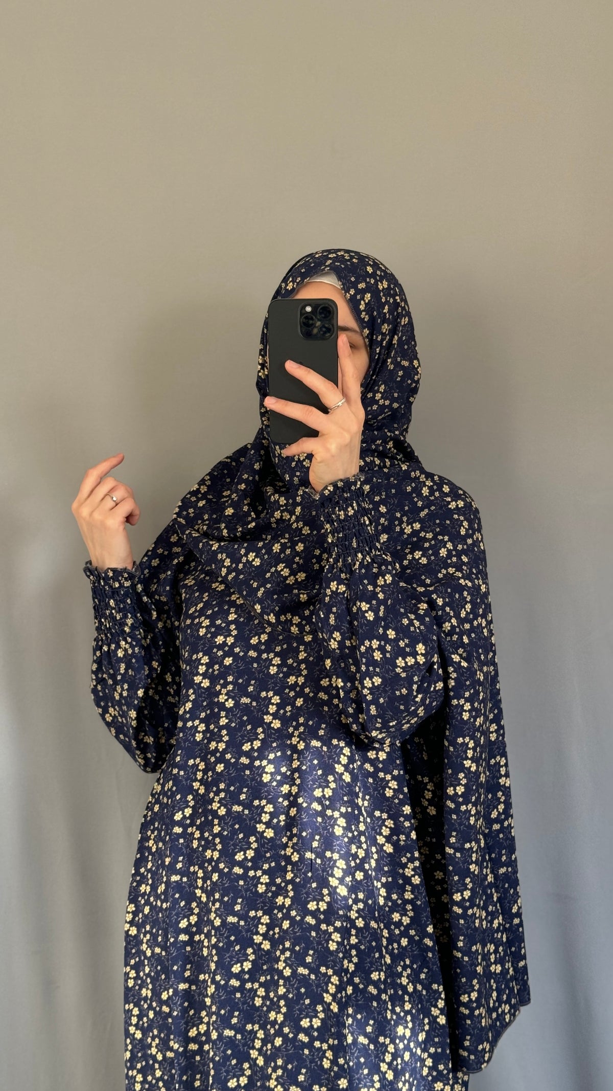 Elegant Navy Blue Prayer Dress, Prayer Outfit, Maxi Dress, Khimar, Islamic Dress, Prayer Abaya, Prayer set, Islamic gift, PrayerHijab, Umrah Abaya, Ramadan Abaya, One Size Prayer Dress