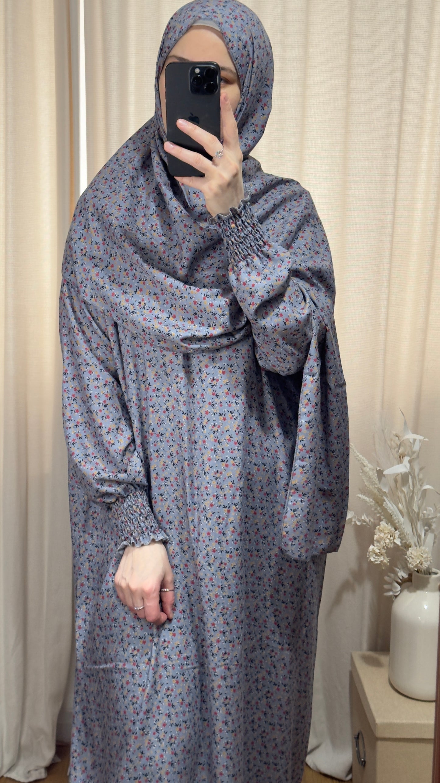 Blue Prayer Dress / Overhead Abaya / Prayer Abaya Set / Prayer Dress for Woman / Prayer Clothes Muslim / Prayer Gown / Prayer Outfit/ Salah Dress / Namaz Dress / Ramadan Outfit