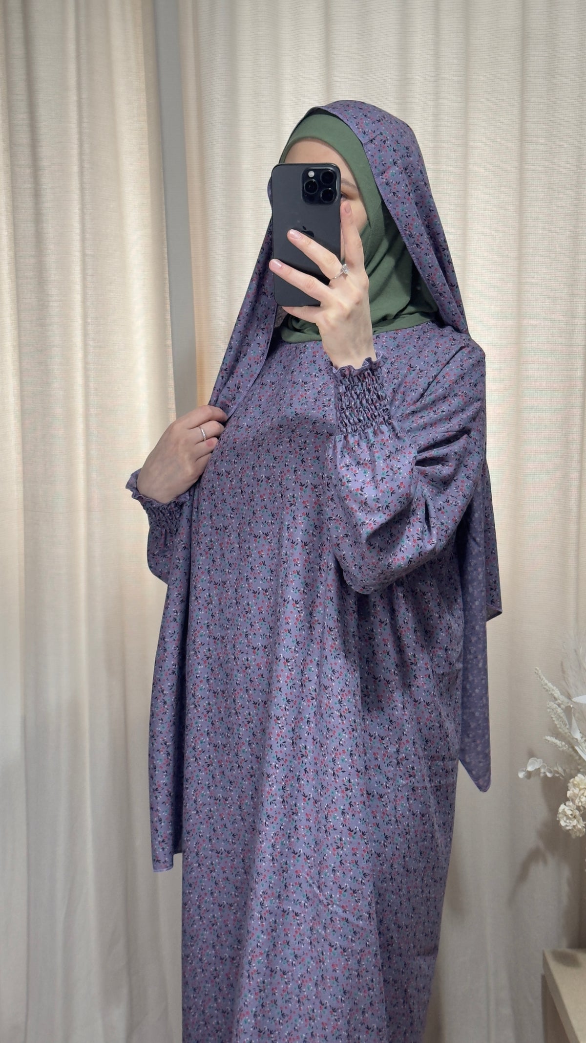Purple One Piece Prayer dress with Built In Jersey Bonnet, Prayer Abaya with integrated Hijab, Salah dress, Prayer set, Prayer outfit,Prayer clothes for women, Islamic Prayer dress, Ramadan Abaya