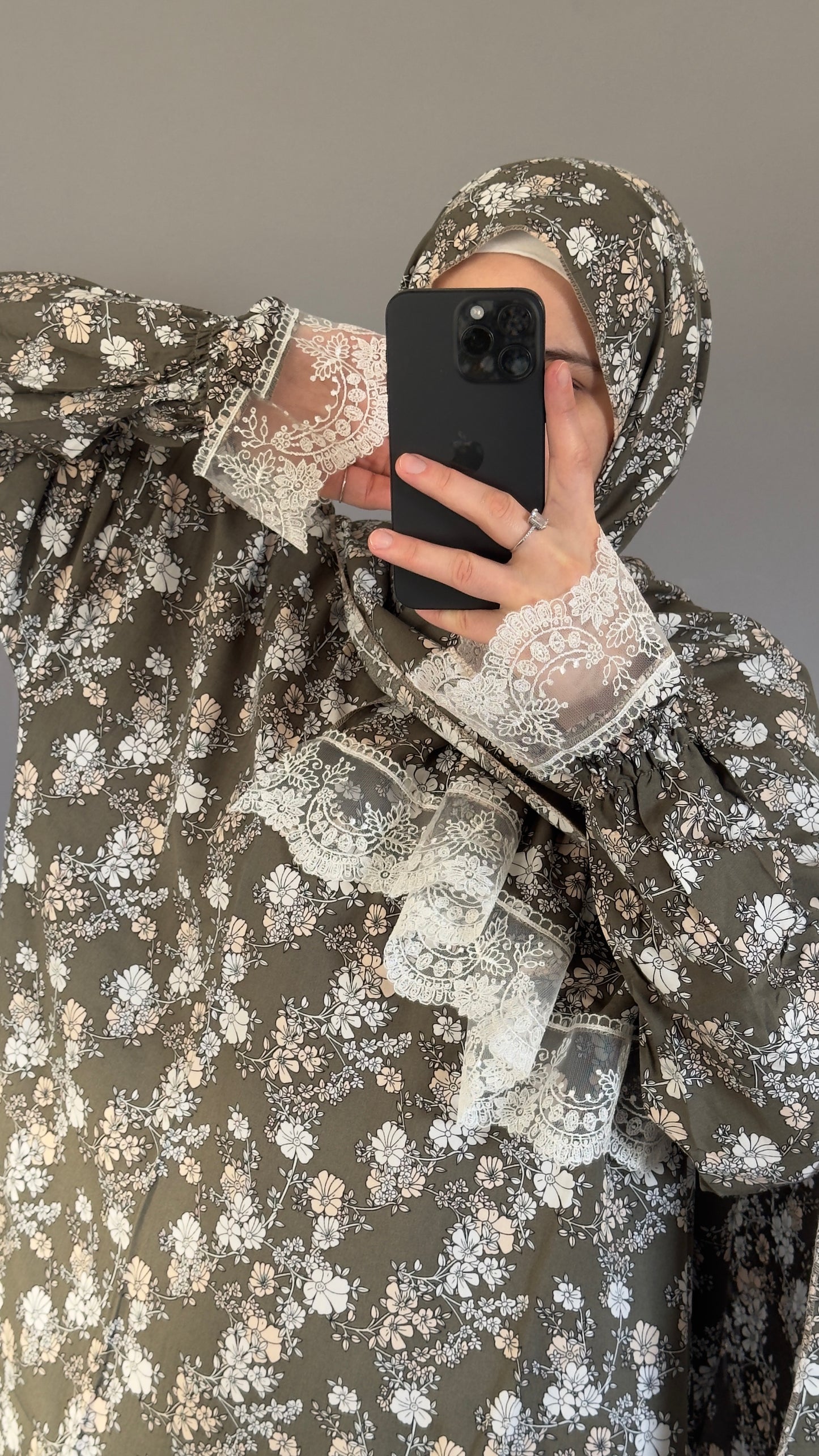 Olive Green Cotton Prayer Dress, Prayer clothes for women, Islamic Prayer dress, Prayer Outfit, Prayer Set, Prayer Hijab, Salah dress, Islamic Gift, Muslim clothing, Prayer abaya