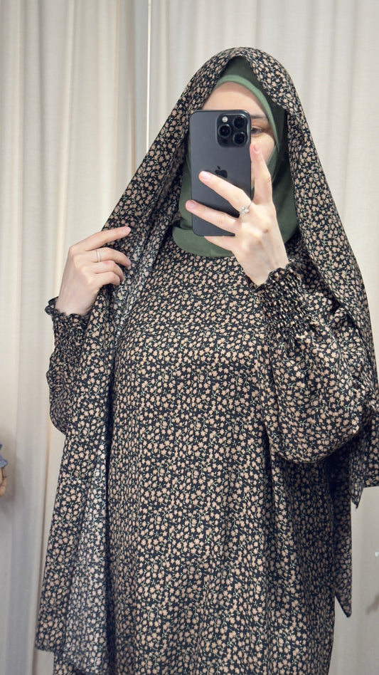 3 in 1 Prayer dress with Built In Jersey Bonnet, Prayer Abaya with integrated Hijab, Salah dress, Prayer set, Prayer outfit,Prayer clothes for women, Islamic Prayer dress, Ramadan Abaya