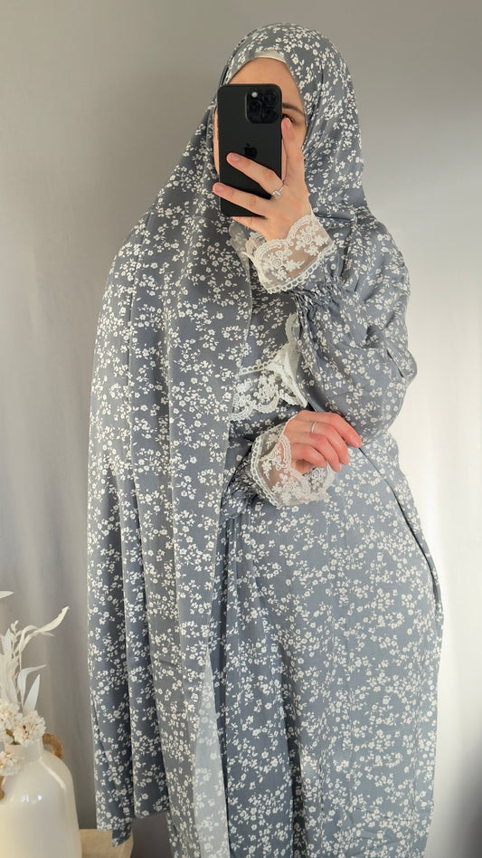 Grey Cotton Prayer Dress, Prayer clothes for women, Islamic Prayer dress, Prayer Outfit, Prayer Set, Prayer Hijab, Salah dress, Islamic Gift, Muslim clothing, Prayer abaya