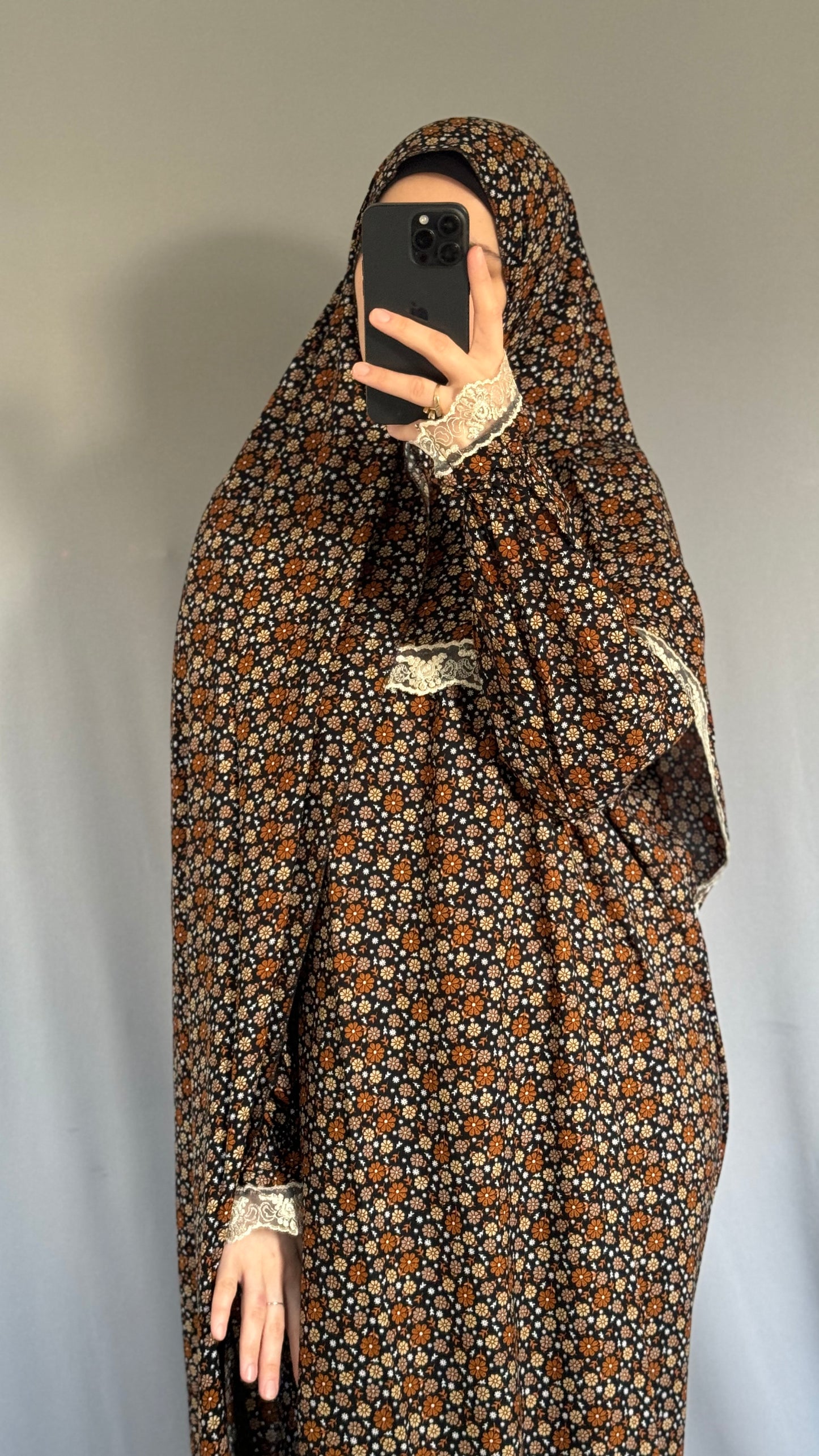 Floral Prayer Dress / Overhead Abaya / Prayer Abaya Set / Prayer Dress for Woman / Prayer Clothes Muslim / Prayer Gown / Prayer Outfit/ Salah Dress / Namaz Dress