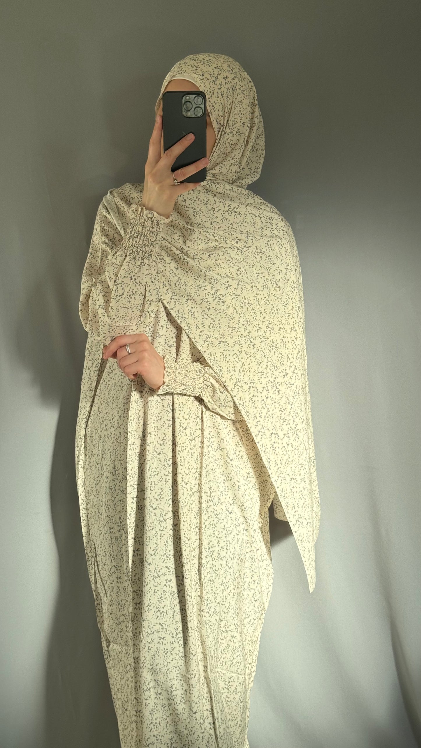 Elegant Beige Prayer Dress, Prayer Outfit, Maxi Dress, Khimar, Islamic Dress, Prayer Abaya, Prayer set, Islamic gift, PrayerHijab, Umrah Abaya, Ramadan Abaya, One Size Prayer Dress