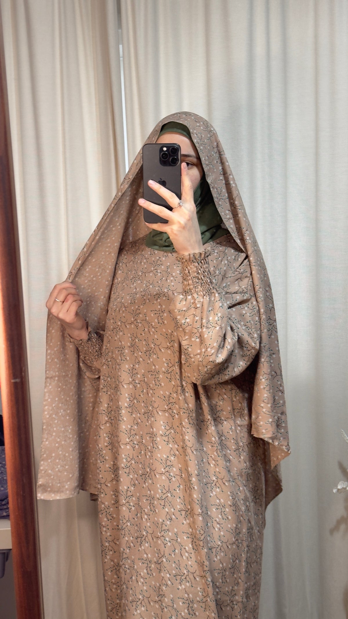 Dusty Pink One Piece Prayer dress with Built In Jersey Hijab, Prayer Abaya with integrated Hijab, Salah dress, Prayer set, Prayer outfit,Prayer clothes for women, Islamic Prayer dress, Ramadan Abaya