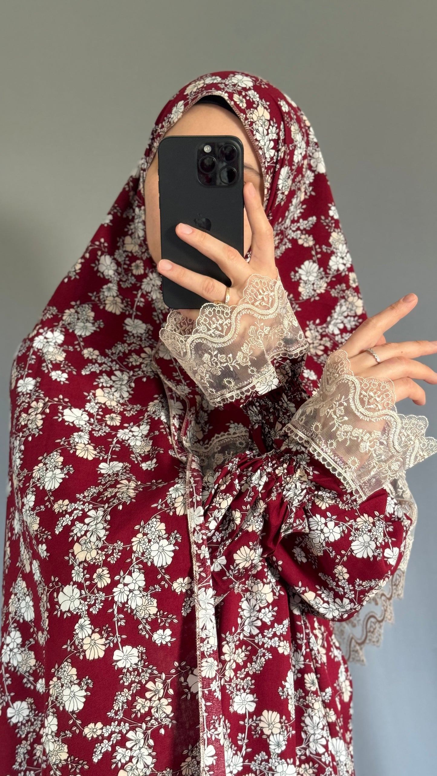 Burgundy Cotton Prayer Dress, Prayer clothes for women, Islamic Prayer dress, Prayer Outfit, Prayer Set, Prayer Hijab, Salah dress, Islamic Gift, Muslim clothing, Prayer abaya