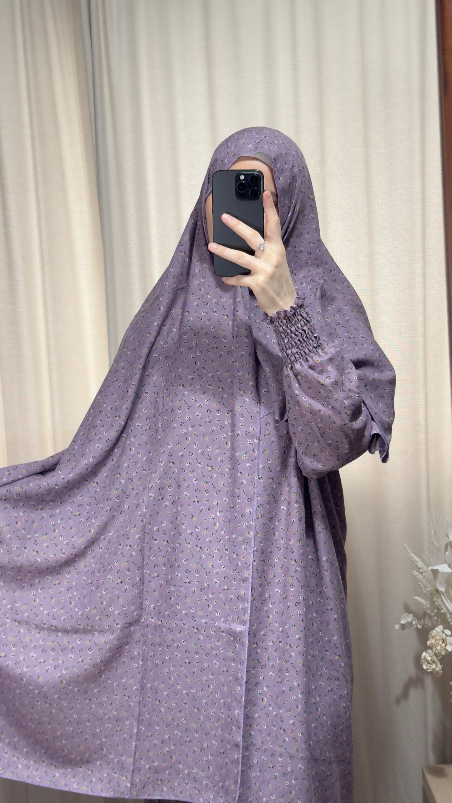 Elegant Purple Prayer Dress, Prayer Outfit, Maxi Dress, Khimar, Islamic Dress, Prayer Abaya, Prayer set, Islamic gift, PrayerHijab, Umrah Abaya, Ramadan Abaya, One Size Prayer Dress