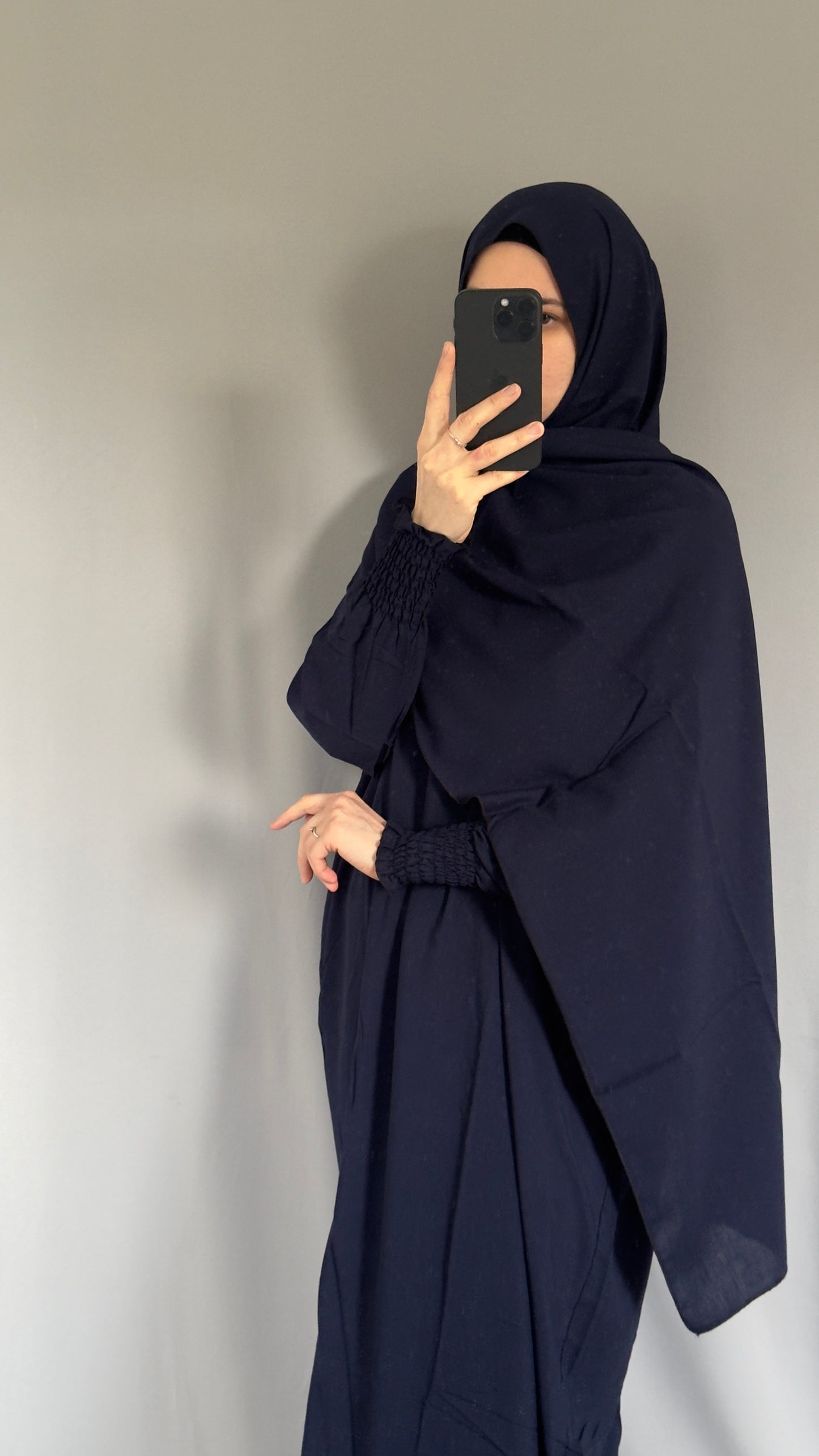 Elegant Navy Blue Prayer Dress, Prayer Outfit, Maxi Dress, Khimar, Islamic Dress, Prayer Abaya, Prayer set, Islamic gift, PrayerHijab, Umrah Abaya, Ramadan Abaya, One Size Prayer Dress
