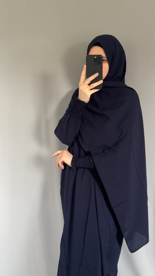 Elegant Navy Blue Prayer Dress, Prayer Outfit, Maxi Dress, Khimar, Islamic Dress, Prayer Abaya, Prayer set, Islamic gift, PrayerHijab, Umrah Abaya, Ramadan Abaya, One Size Prayer Dress