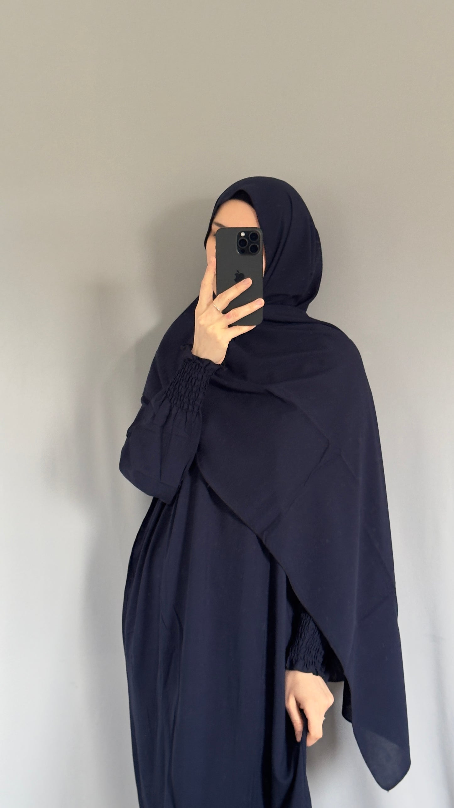 Elegant Navy Blue Prayer Dress, Prayer Outfit, Maxi Dress, Khimar, Islamic Dress, Prayer Abaya, Prayer set, Islamic gift, PrayerHijab, Umrah Abaya, Ramadan Abaya, One Size Prayer Dress