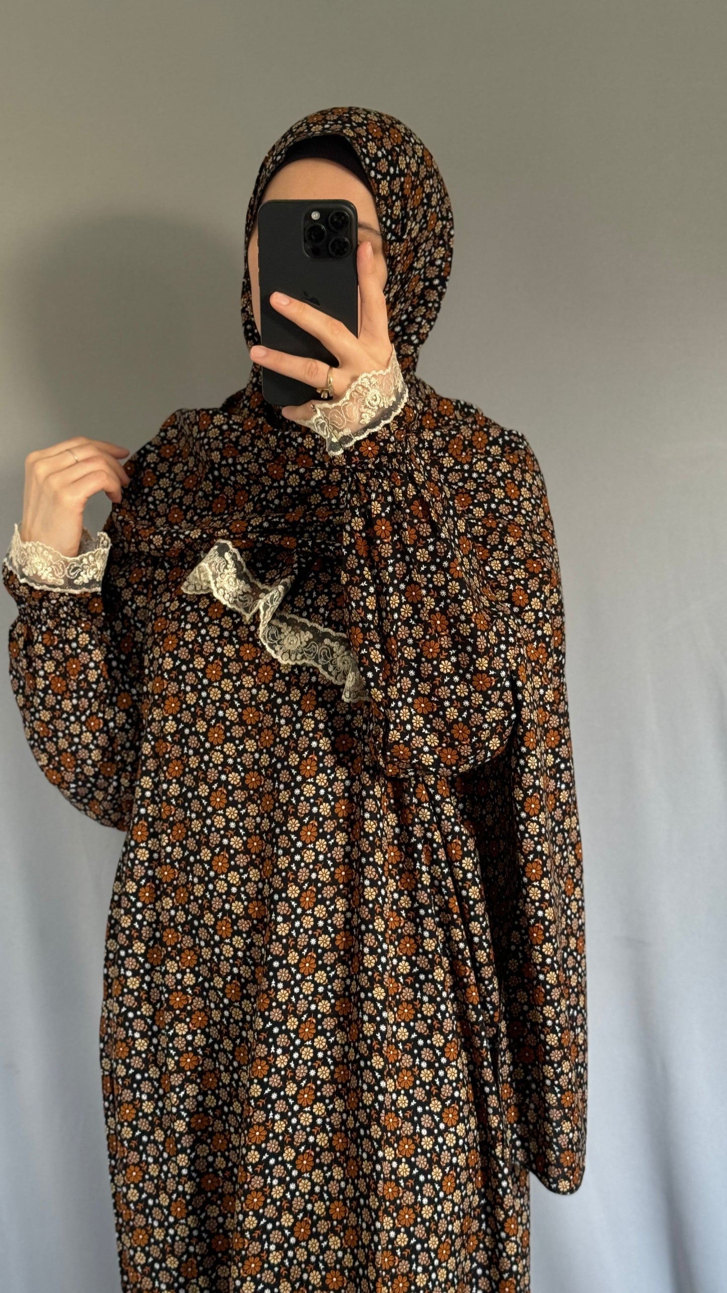 Floral Prayer Dress / Overhead Abaya / Prayer Abaya Set / Prayer Dress for Woman / Prayer Clothes Muslim / Prayer Gown / Prayer Outfit/ Salah Dress / Namaz Dress