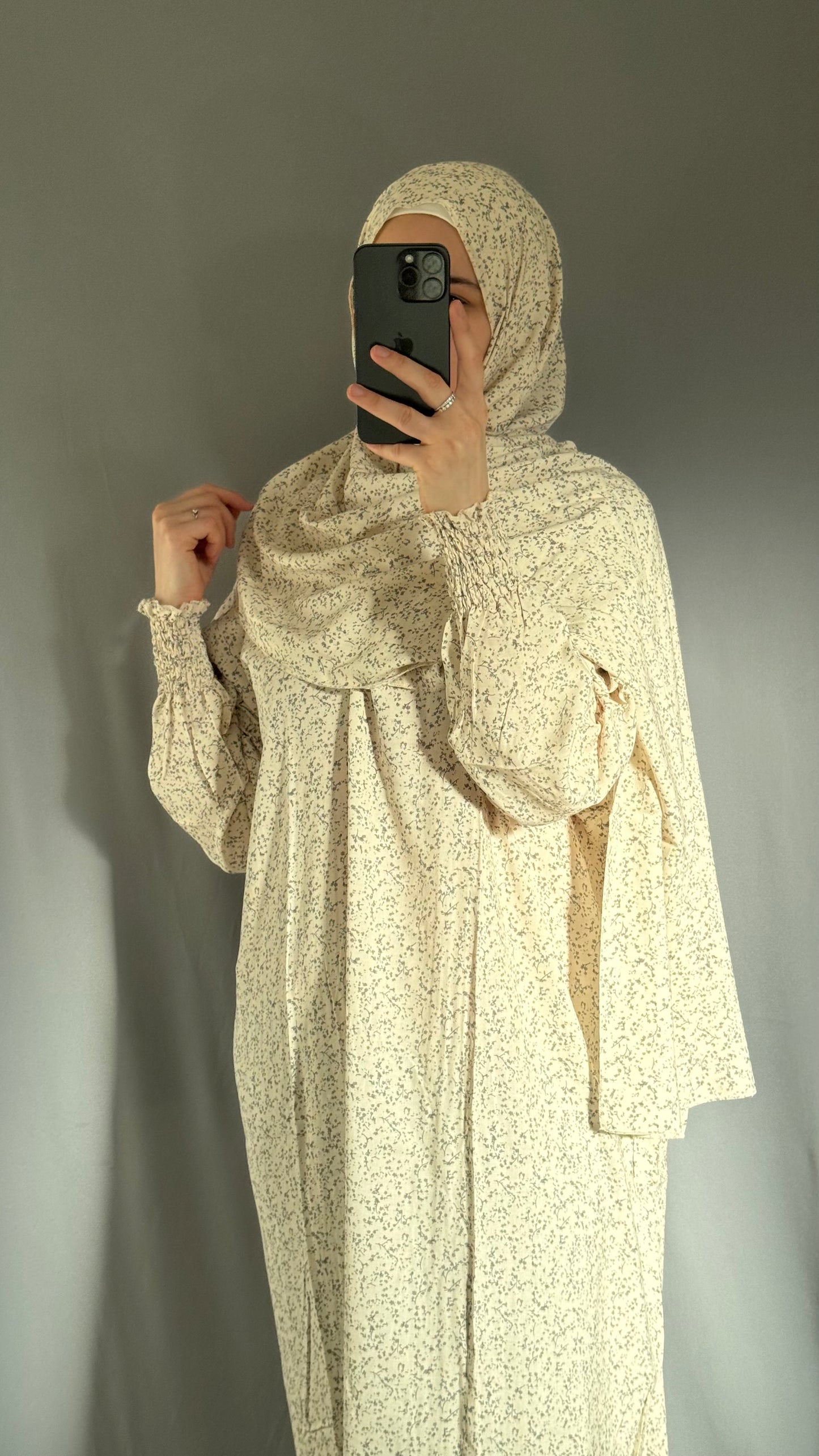 Elegant Beige Prayer Dress, Prayer Outfit, Maxi Dress, Khimar, Islamic Dress, Prayer Abaya, Prayer set, Islamic gift, PrayerHijab, Umrah Abaya, Ramadan Abaya, One Size Prayer Dress