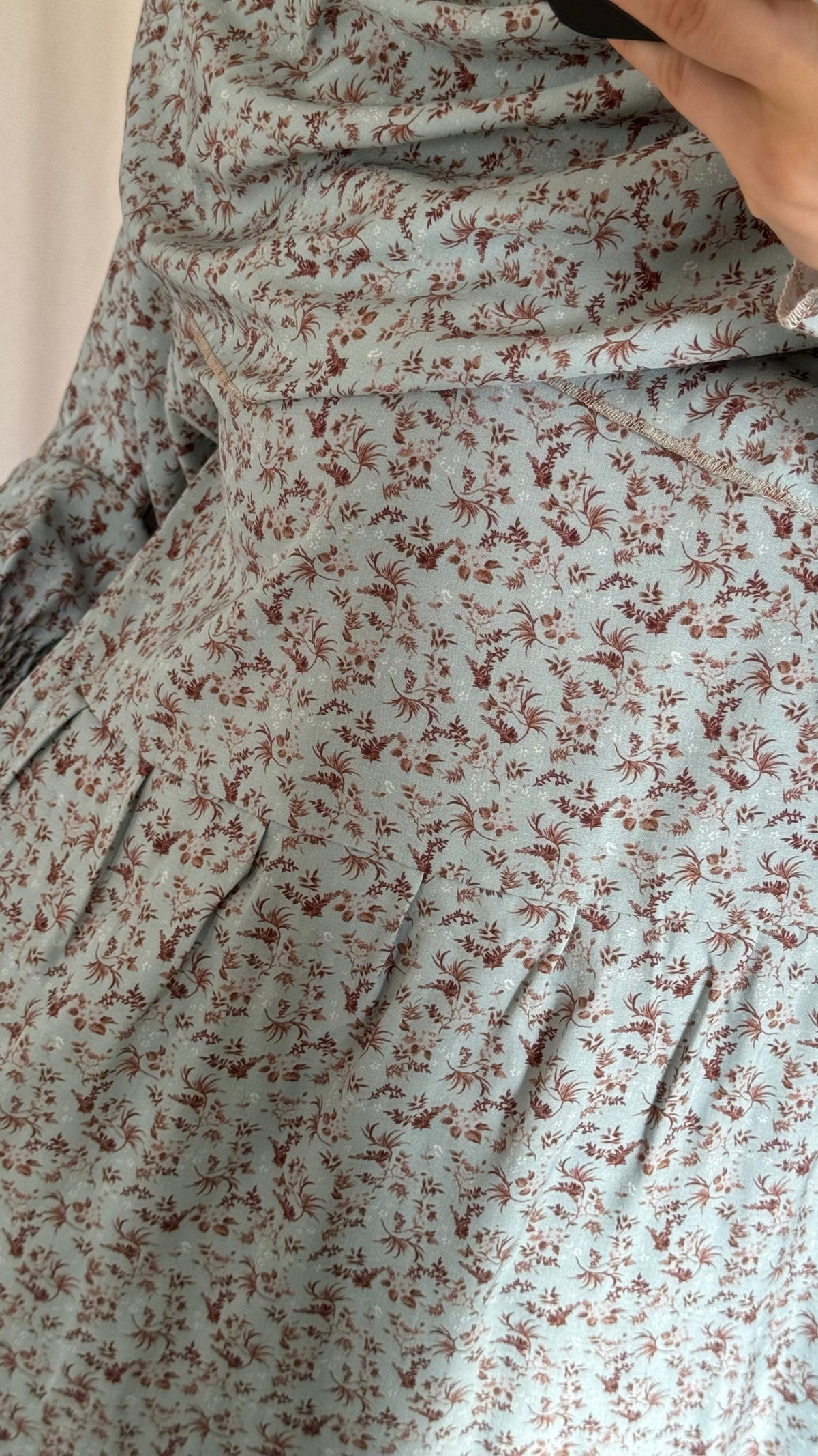 Blue Cotton Prayer Dress - with gathers under chest