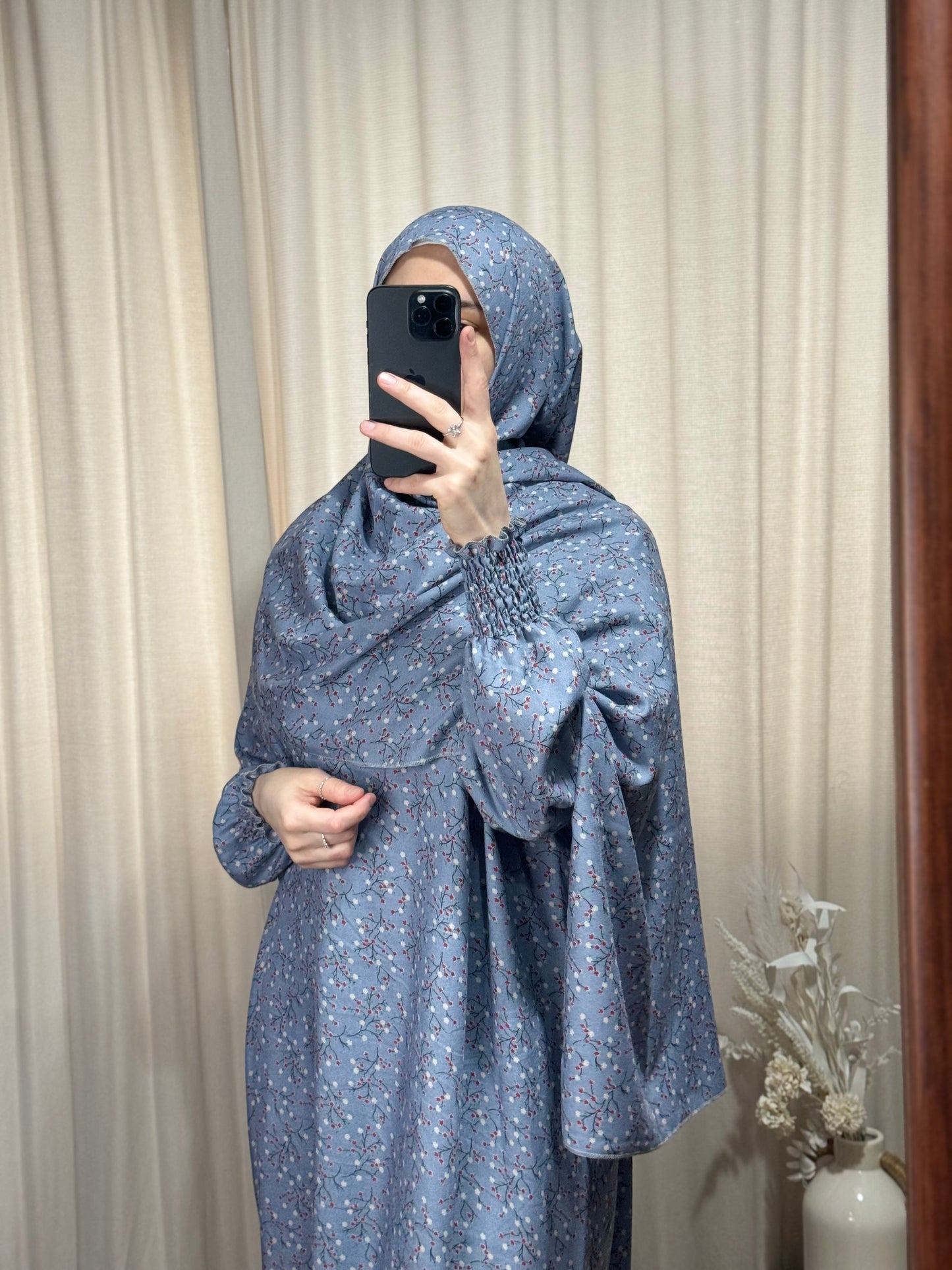 Blue Prayer Dress / Overhead Abaya / Prayer Abaya Set / Prayer Dress for Woman / Prayer Clothes Muslim / Prayer Gown / Prayer Outfit/ Salah Dress / Namaz Dress / Ramadan Outfit
