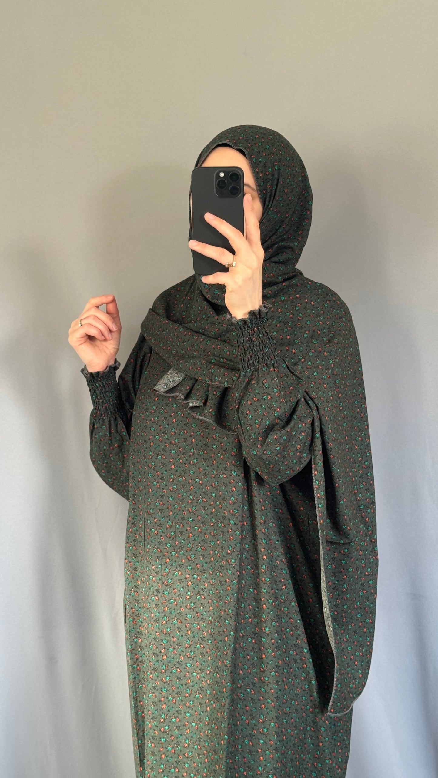 Elegant Green Prayer Dress, Prayer Outfit, Maxi Dress, Khimar, Islamic Dress, Prayer Abaya, Prayer set, Islamic gift, PrayerHijab, Umrah Abaya, Ramadan Abaya, One Size Prayer Dress