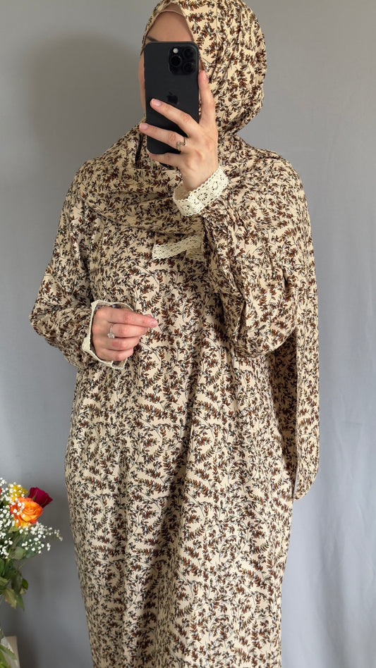 Beige Prayer Dress, Prayer clothes for women, Islamic Prayer dress, Prayer Outfit, Prayer Set, Prayer Hijab, Salah dress, Islamic Gift, Muslim clothing, Prayer abaya, Prayer Wear