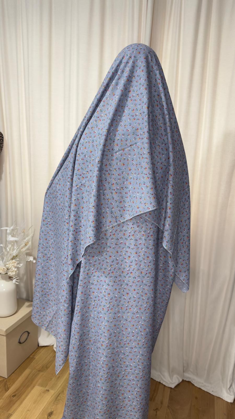 Light Blue One Piece Prayer dress with Built In Jersey Bonnet, Prayer Abaya with integrated Hijab, Salah dress, Prayer set, Prayer outfit,Prayer clothes for women, Islamic Prayer dress, Ramadan Abaya