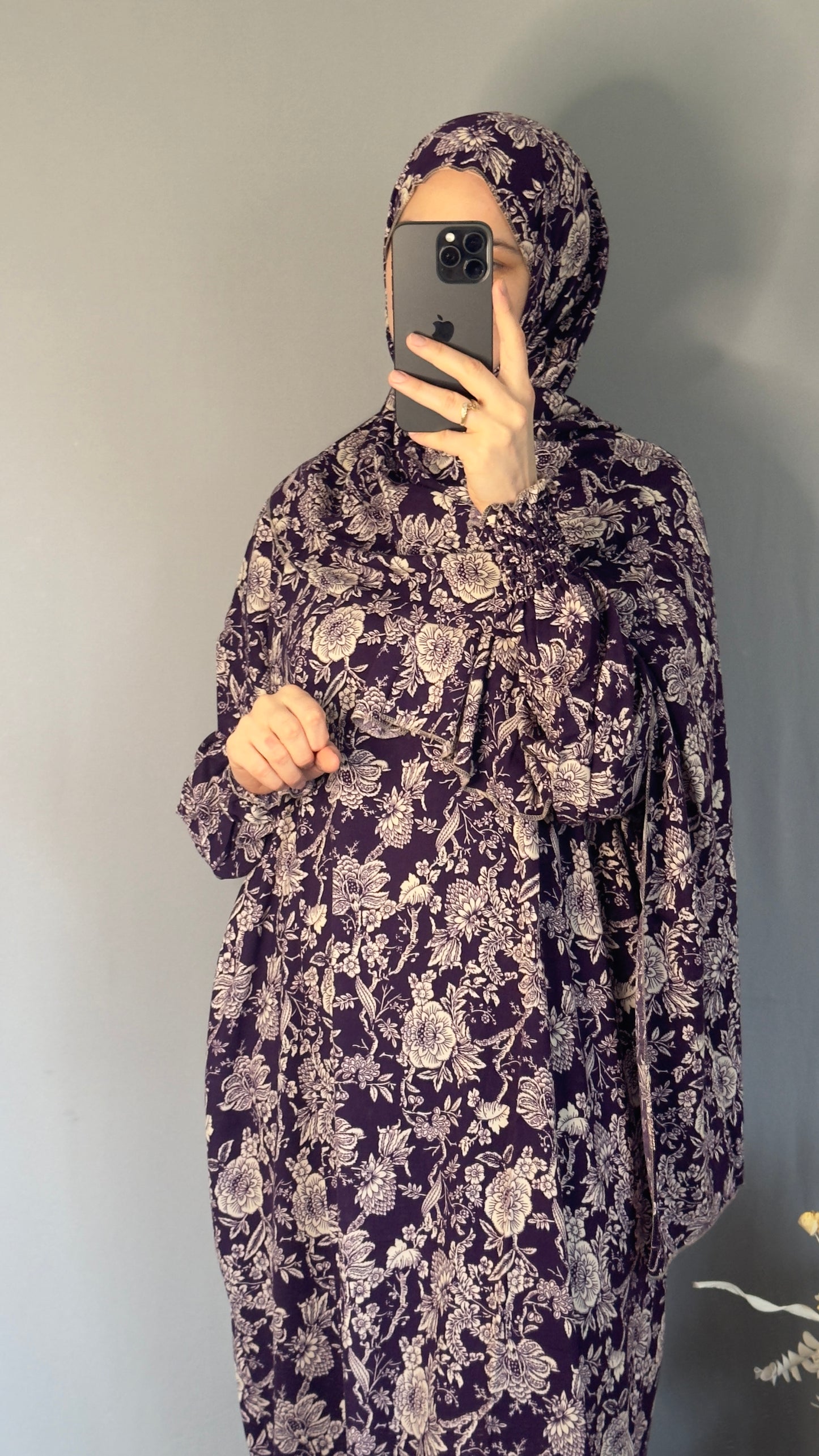 Elegant Prayer Dress, Purple Prayer Outfit, Maxi Dress, Khimar, Islamic Dress, Prayer Abaya, Prayer set, Islamic gift, PrayerHijab, Umrah Abaya, Ramadan Abaya