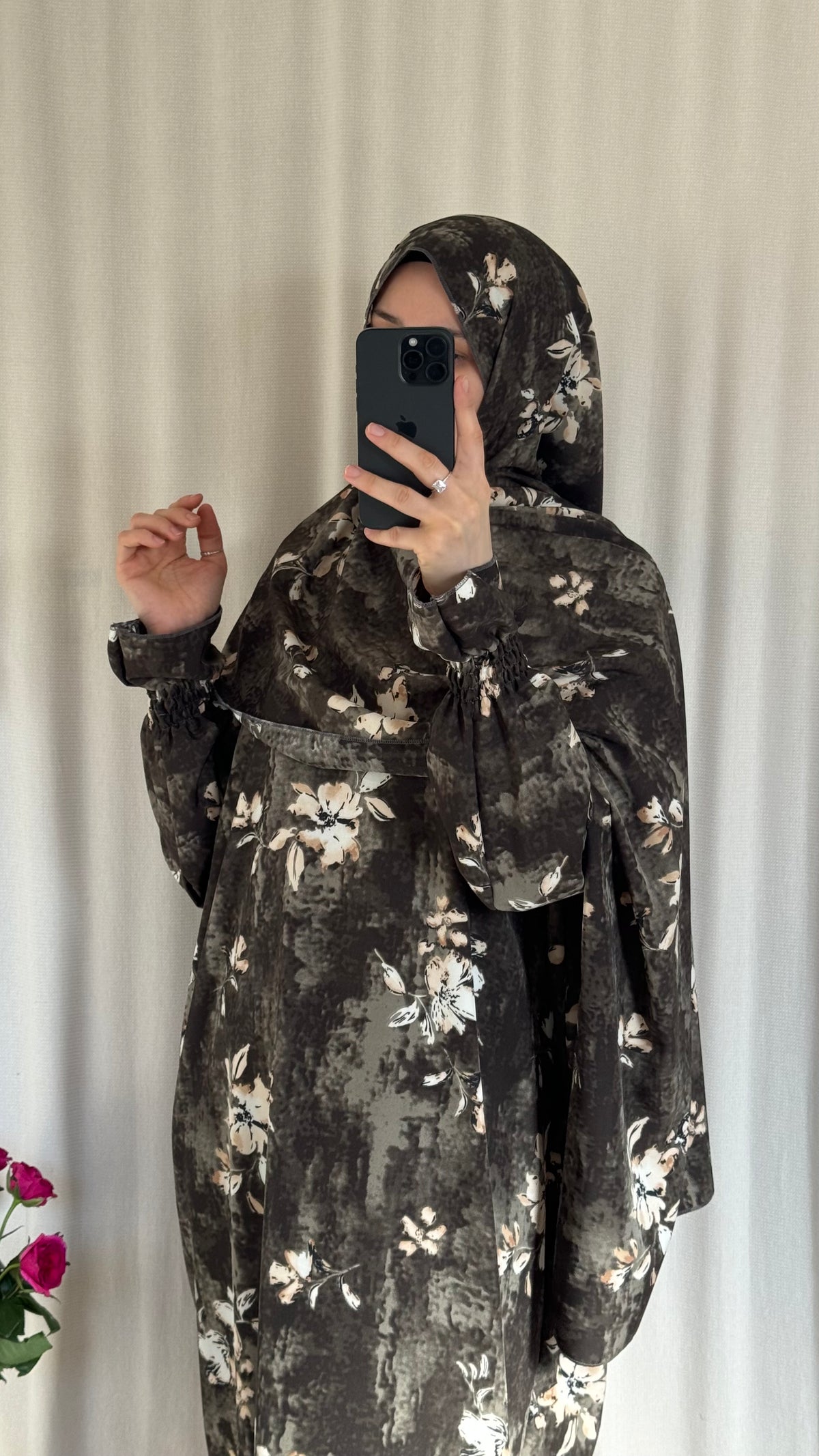 Grey Prayer Dress with Attached and Separate Hijab | Full Coverage Salah Dress for Namaz |
Salah Dress in 3 width Size | Lightweight Prayer Abaya