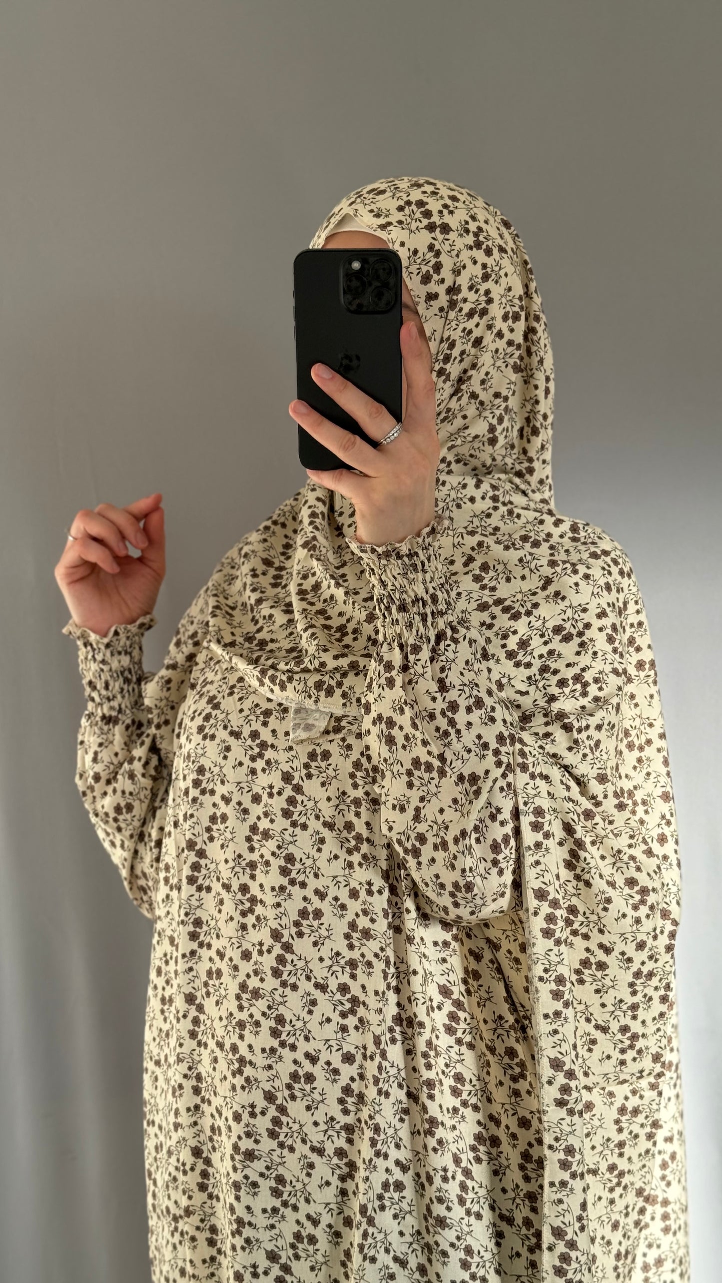 Elegant Beige Prayer Dress, Prayer Outfit, Maxi Dress, Khimar, Islamic Dress, Prayer Abaya, Prayer set, Islamic gift, PrayerHijab, Umrah Abaya, Ramadan Abaya, One Size Prayer Dress