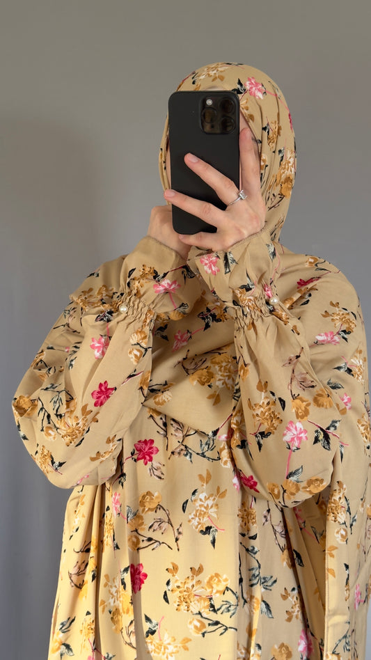 Beige Prayer Dress / Overhead Abaya / Prayer Abaya Set / Prayer Dress for Woman / Prayer Clothes Muslim / Prayer Gown / Prayer Outfit/ Salah Dress / Namaz Dress