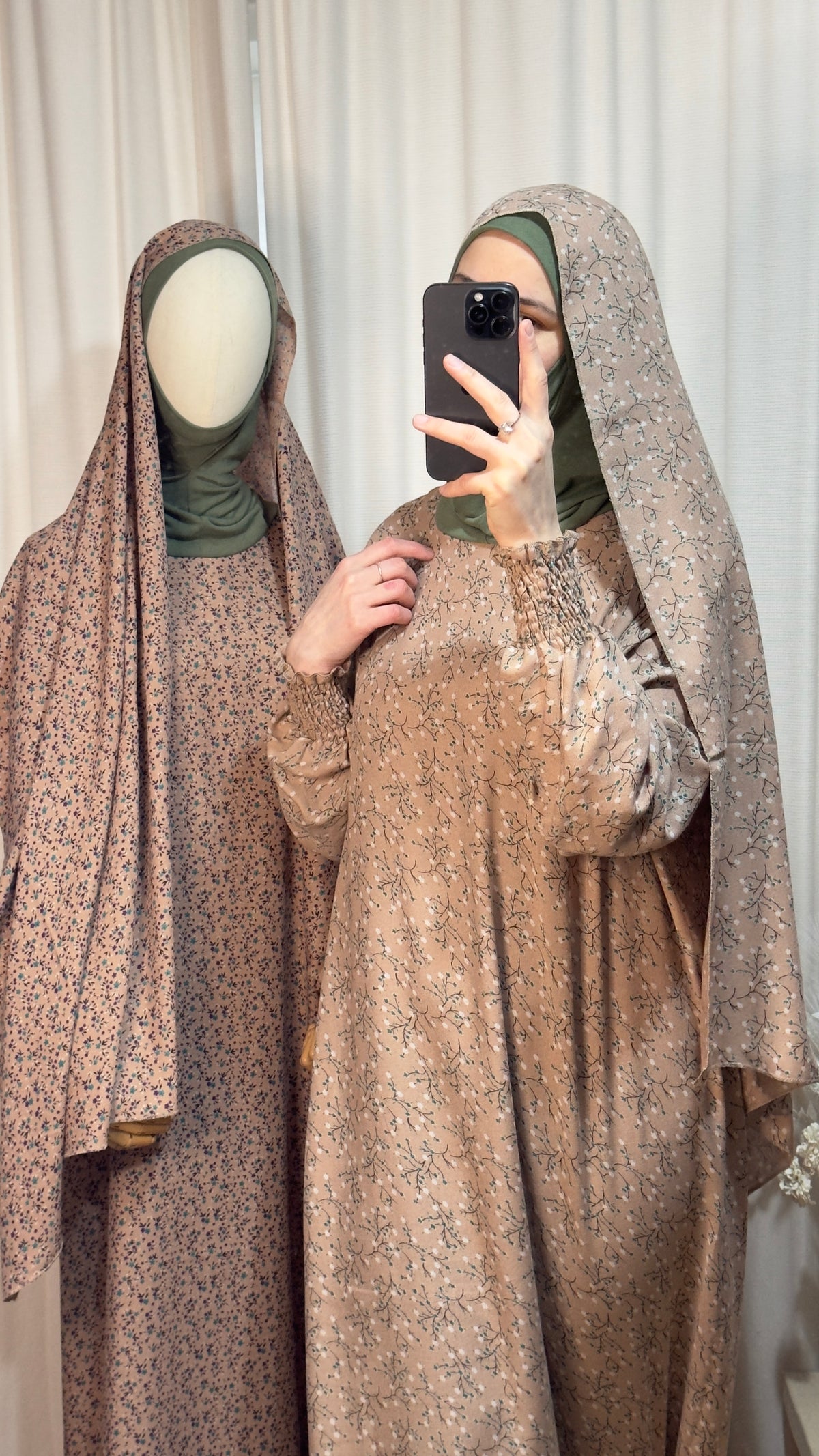 Dusty Pink One Piece Prayer dress with Built In Jersey Hijab, Prayer Abaya with integrated Hijab, Salah dress, Prayer set, Prayer outfit,Prayer clothes for women, Islamic Prayer dress, Ramadan Abaya