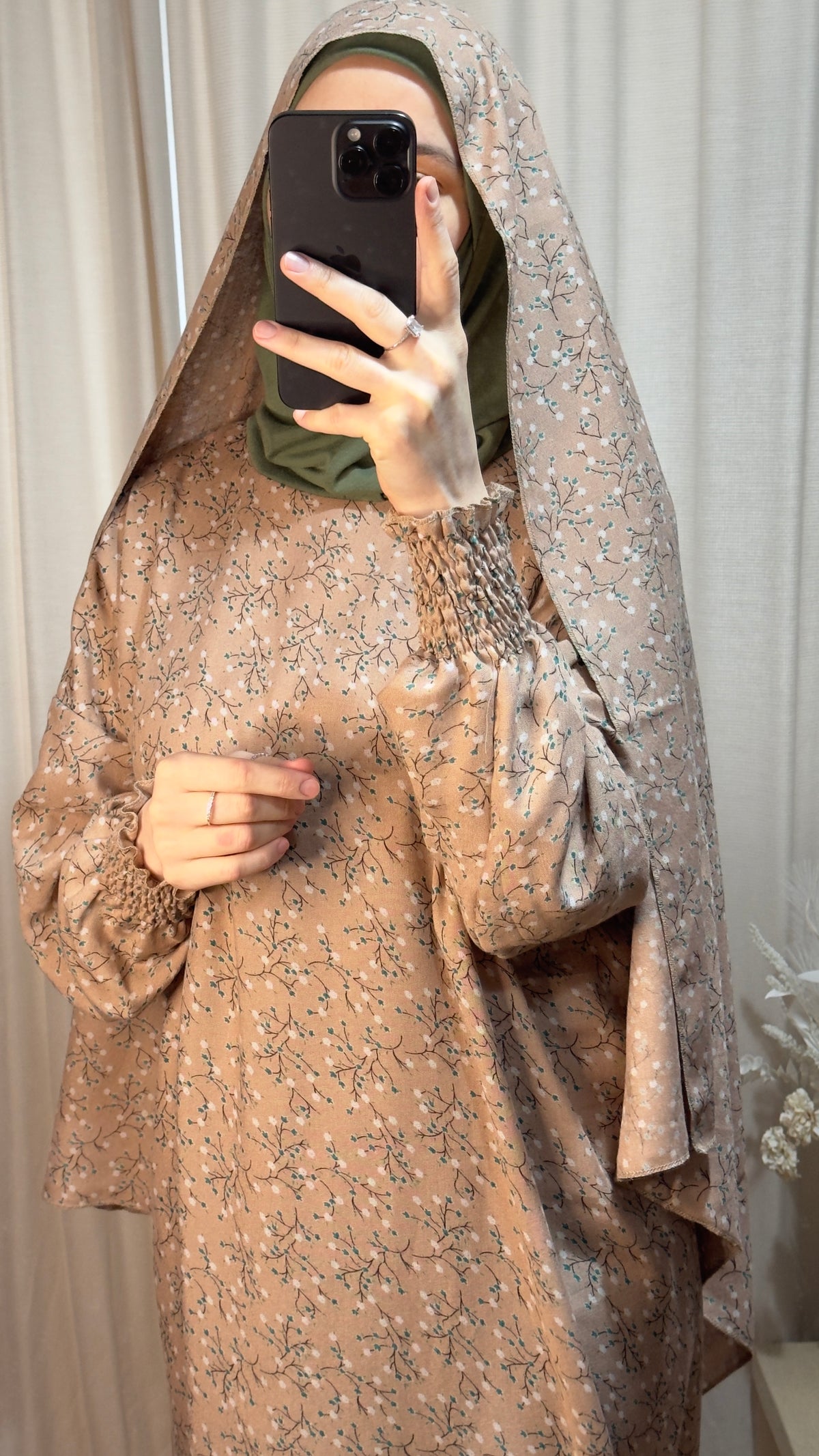 Dusty Pink One Piece Prayer dress with Built In Jersey Hijab, Prayer Abaya with integrated Hijab, Salah dress, Prayer set, Prayer outfit,Prayer clothes for women, Islamic Prayer dress, Ramadan Abaya