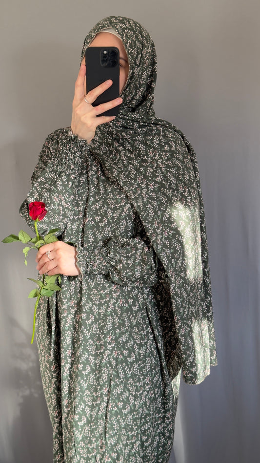 Green Prayer Dress / Overhead Abaya / Prayer Abaya Set / Prayer Dress for Woman / Prayer Clothes Muslim / Prayer Gown / Prayer Outfit/ Salah Dress / Namaz Dress / Ramadan Abaya / Eid Gift