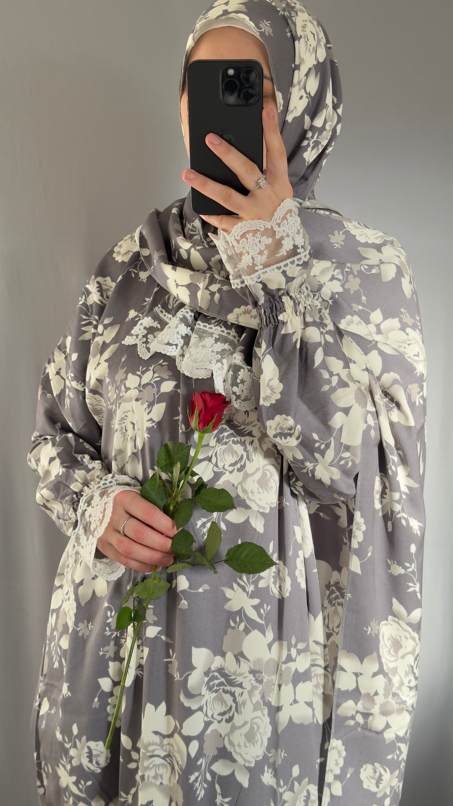 Grey Cotton Prayer Dress, Prayer clothes for women, Islamic Prayer dress, Prayer Outfit, Prayer Set, Prayer Hijab, Salah dress, Islamic Gift, Muslim clothing, Prayer abaya, Ramadan Dress