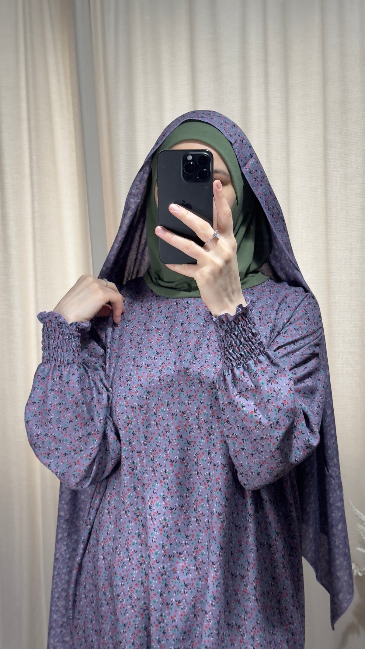 Purple One Piece Prayer dress with Built In Jersey Bonnet, Prayer Abaya with integrated Hijab, Salah dress, Prayer set, Prayer outfit,Prayer clothes for women, Islamic Prayer dress, Ramadan Abaya