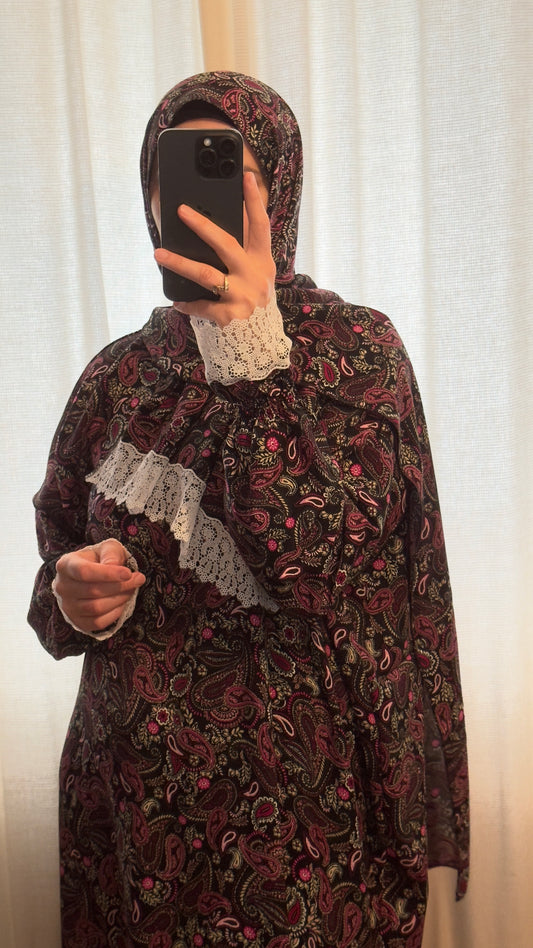 Elegant Cotton Prayer Dress, Prayer clothes for women, Islamic Prayer dress, Prayer Outfit, Prayer Set, Prayer Hijab, Salah dress, Islamic Gift, Muslim clothing, Prayer abaya