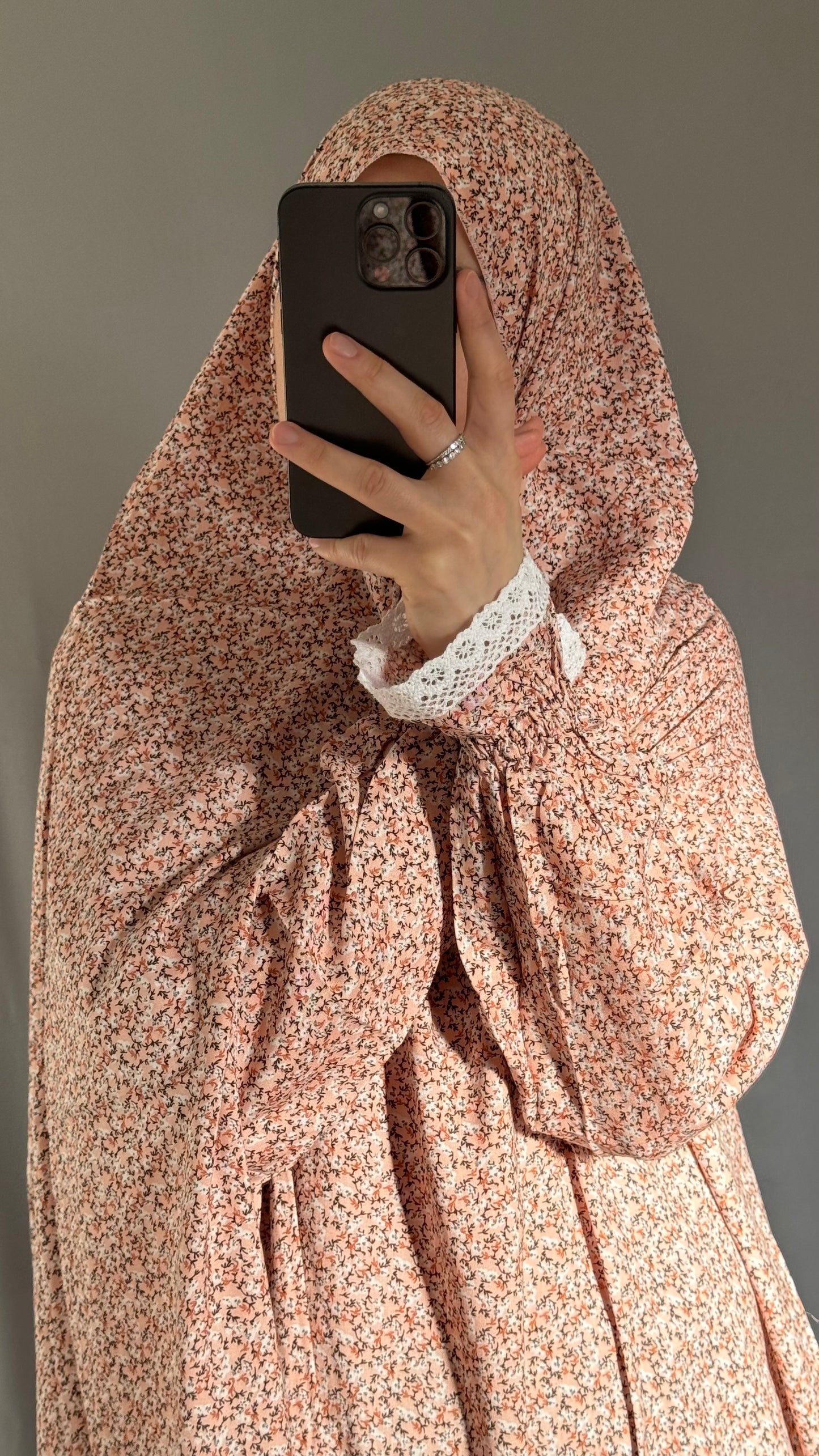 Floral Pink Prayer Dress, Prayer clothes for women, Islamic Prayer dress, Prayer Outfit, Prayer Set, Prayer Hijab, Salah dress, Islamic Gift, Muslim clothing, Prayer abaya