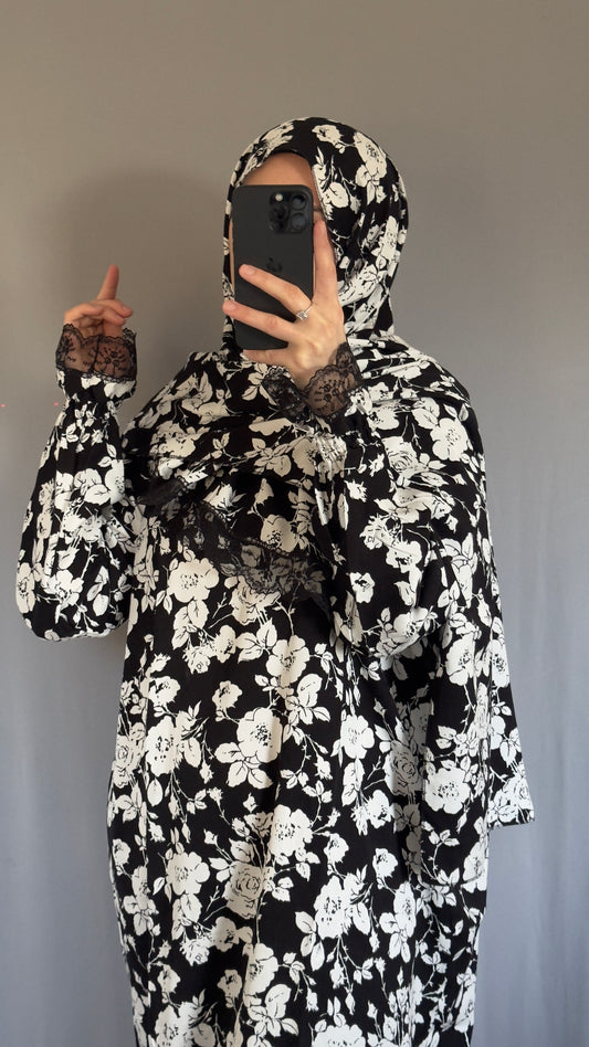 Luxury Black Prayer Dress, Prayer Jilbab, Prayer Abaya, Two Piece Prayer dress muslim, Salah dress, Prayer set, Prayer outfit, Prayer clothes woman, muslim Prayer dress, Islamic gift