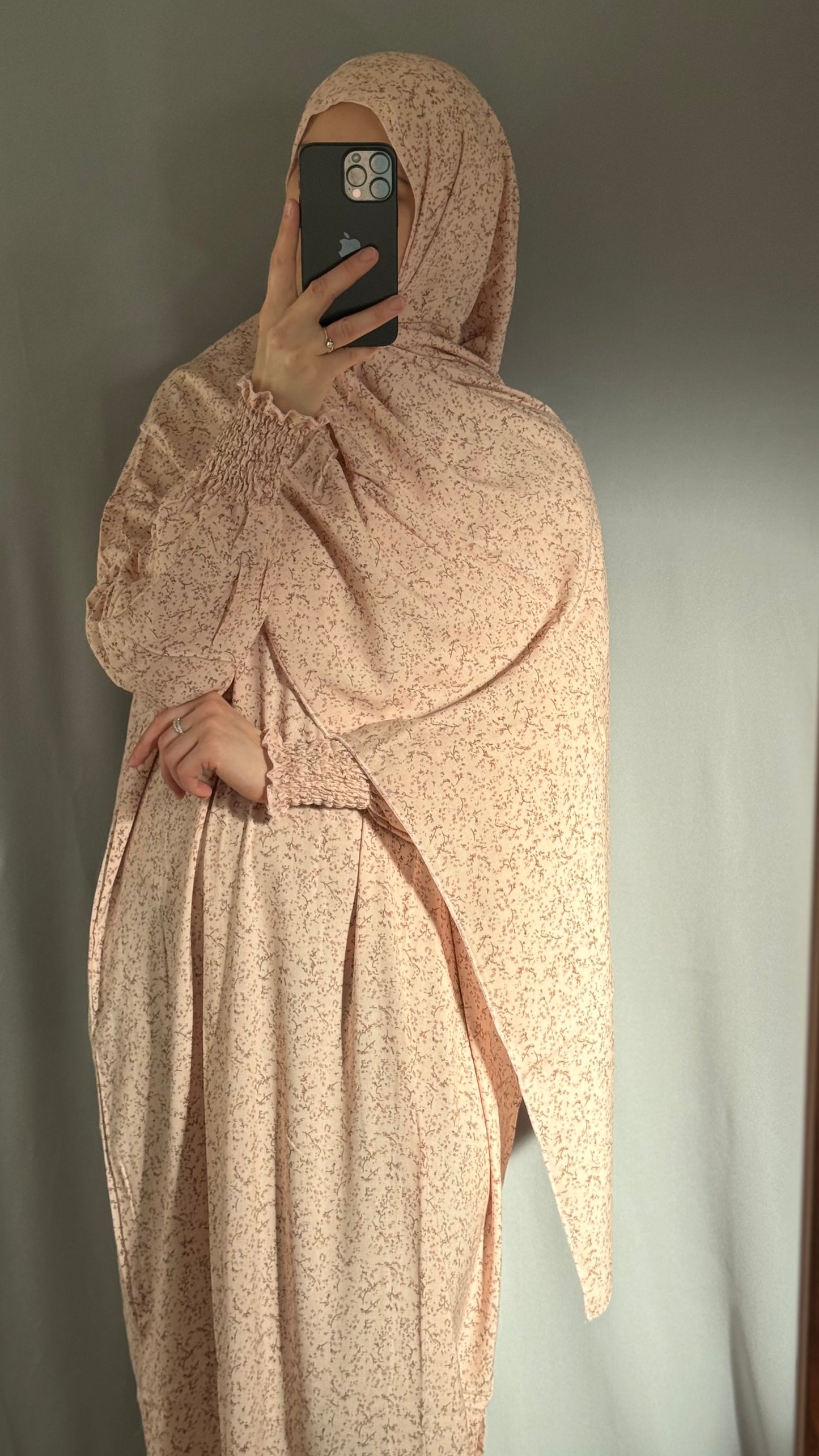 Elegant Pink Prayer Dress, Prayer Outfit, Maxi Dress, Khimar, Islamic Dress, Prayer Abaya, Prayer set, Islamic gift, PrayerHijab, Umrah Abaya, Ramadan Abaya, One Size Prayer Dress