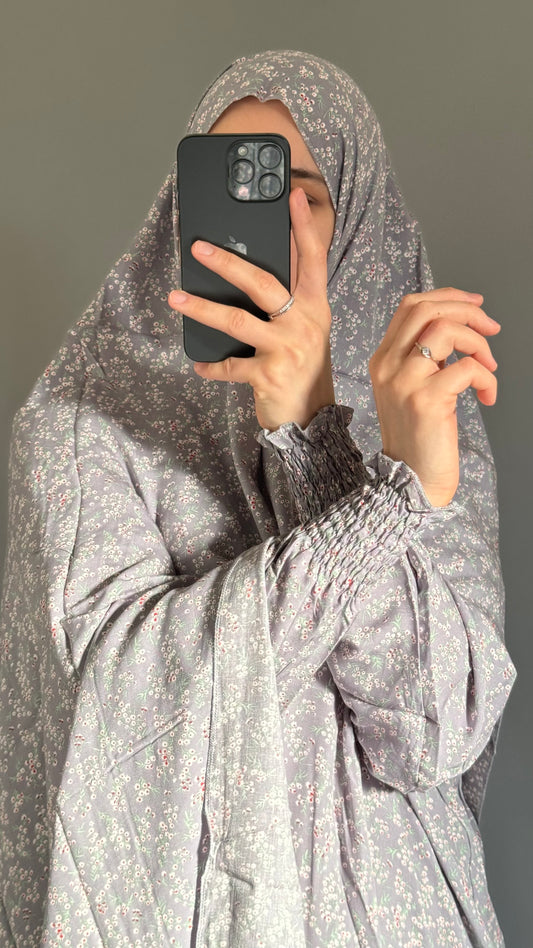 Grey Prayer Dress / Overhead Abaya / Prayer Abaya Set / Prayer Dress for Woman / Prayer Clothes Muslim / Prayer Gown / Prayer Outfit/ Salah Dress / Namaz Dress