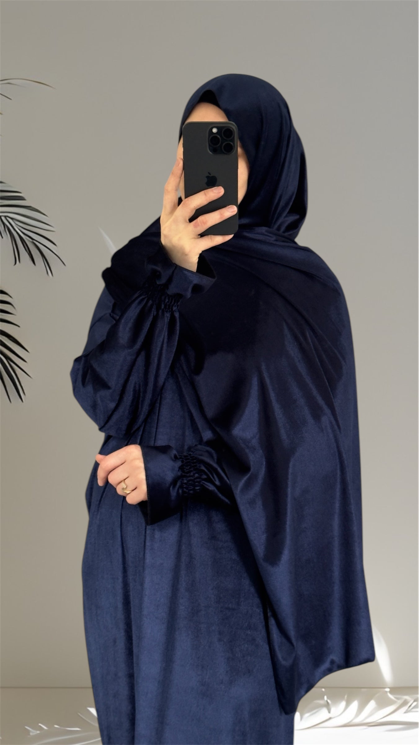 Navy Velvet Prayer Dress, Prayer clothes for women, Islamic Prayer dress, Prayer Outfit, Prayer Set, Prayer Hijab, Salah dress, Islamic Gift, Muslim clothing, Prayer abaya