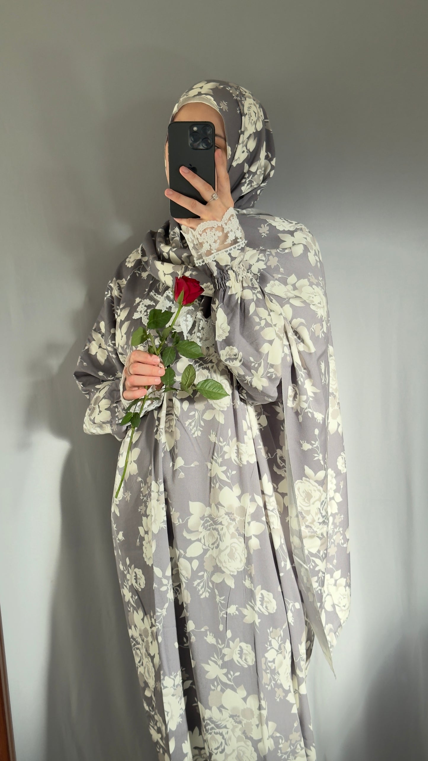 Grey Cotton Prayer Dress, Prayer clothes for women, Islamic Prayer dress, Prayer Outfit, Prayer Set, Prayer Hijab, Salah dress, Islamic Gift, Muslim clothing, Prayer abaya, Ramadan Dress