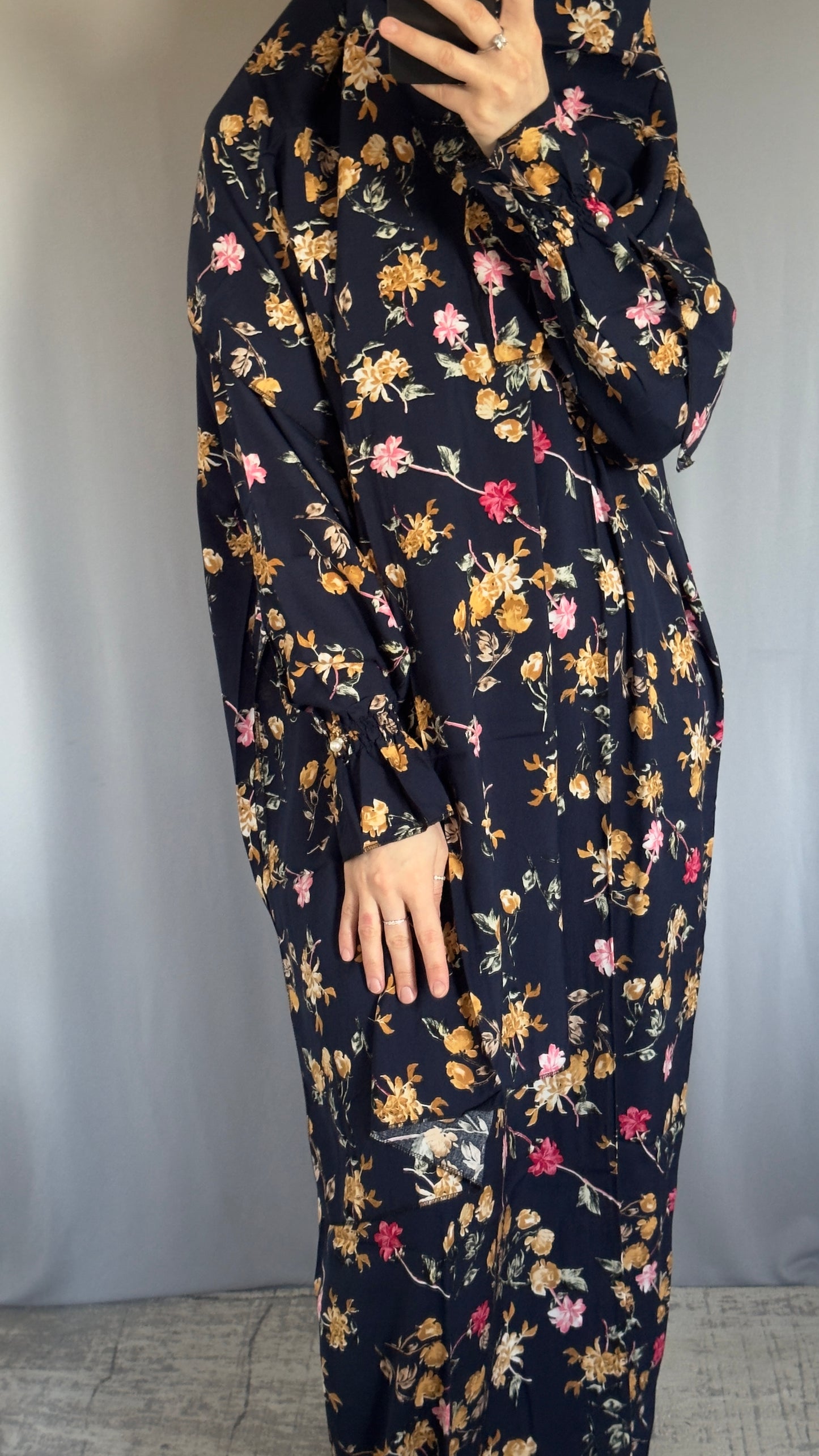 Navy Blue Prayer Dress / Overhead Abaya / Prayer Abaya Set / Prayer Dress for Woman / Prayer Clothes Muslim / Prayer Gown / Prayer Outfit/ Salah Dress / Namaz Dress