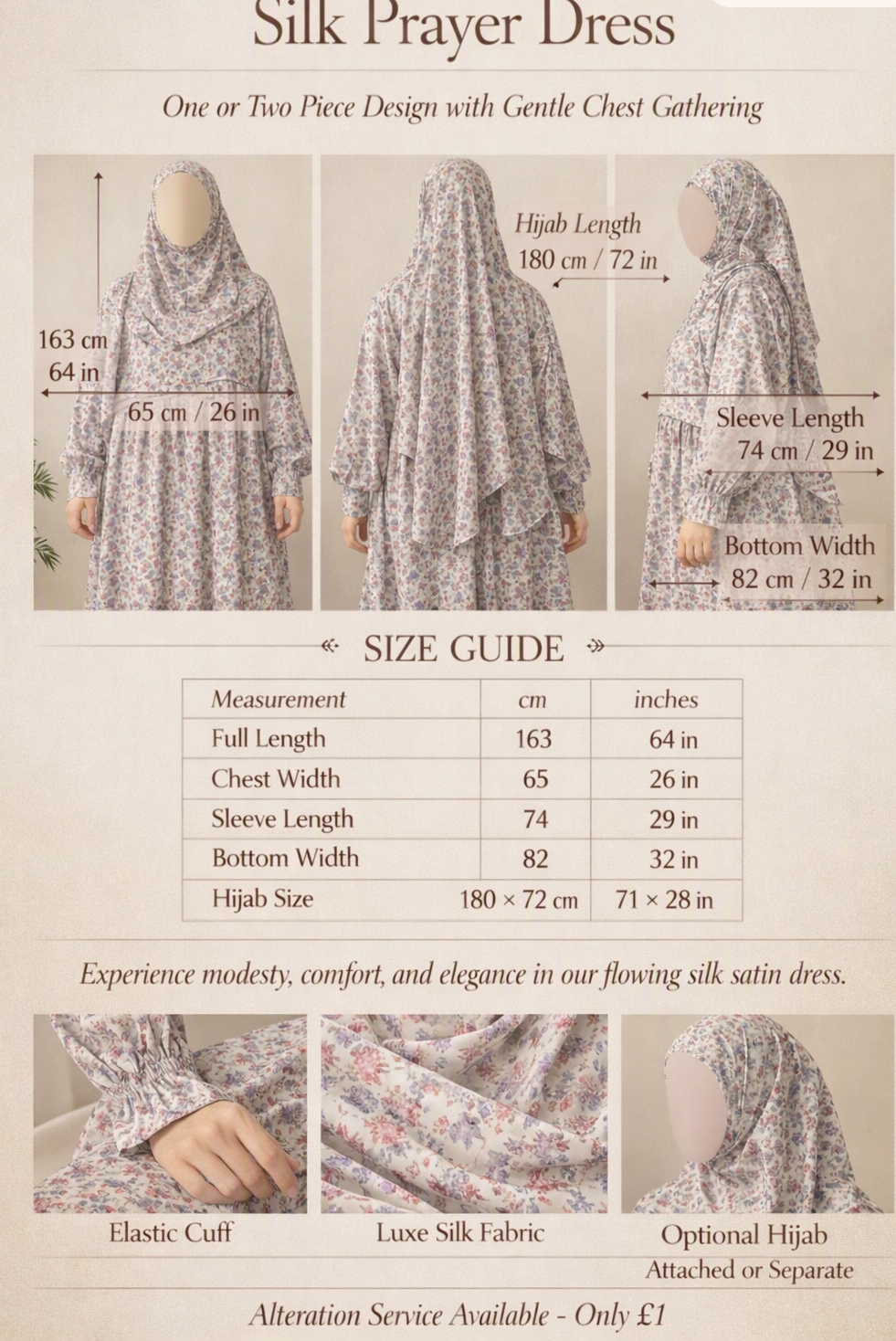 Silk Prayer Dress With Hijab