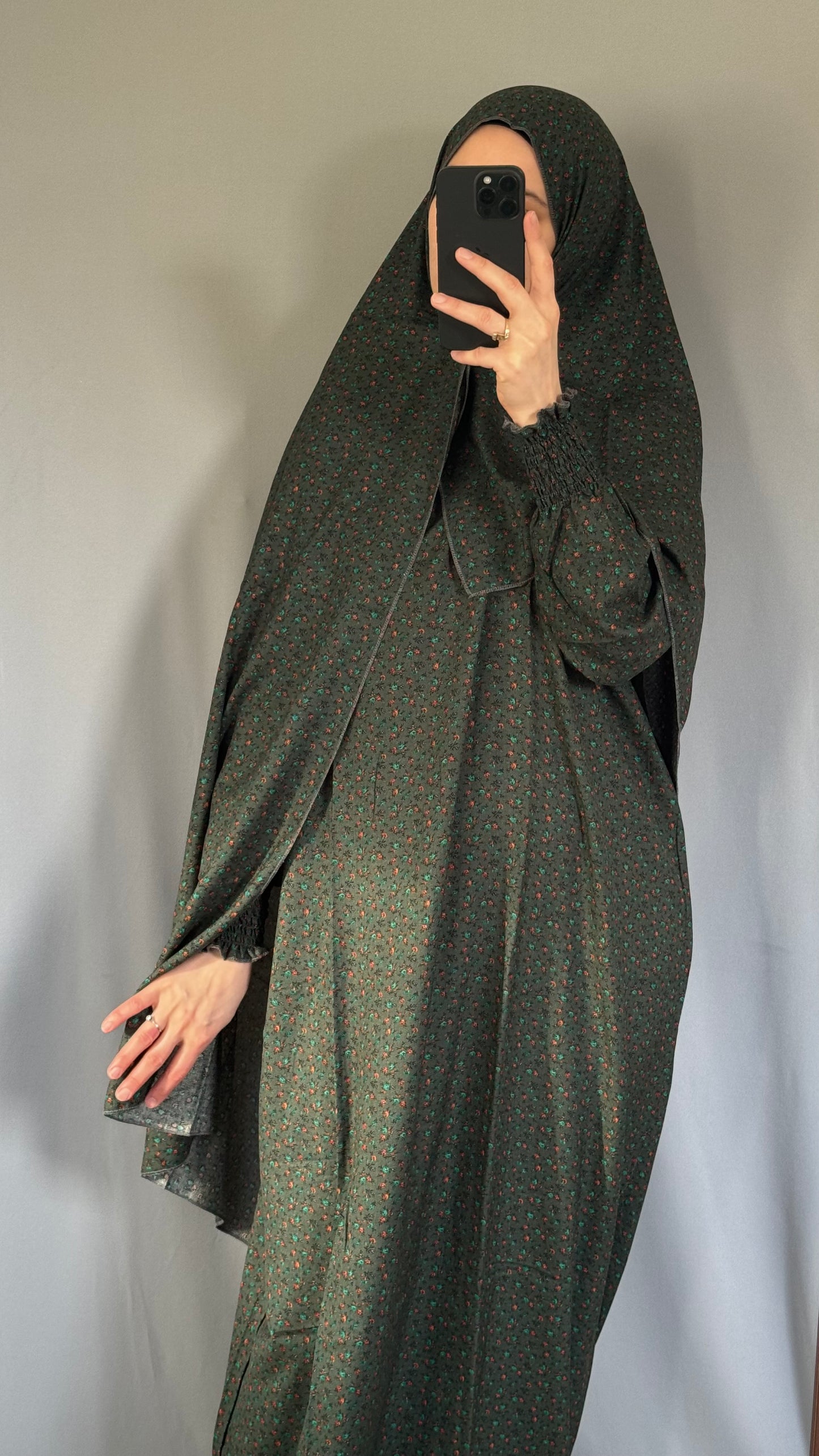 Elegant Green Prayer Dress, Prayer Outfit, Maxi Dress, Khimar, Islamic Dress, Prayer Abaya, Prayer set, Islamic gift, PrayerHijab, Umrah Abaya, Ramadan Abaya, One Size Prayer Dress