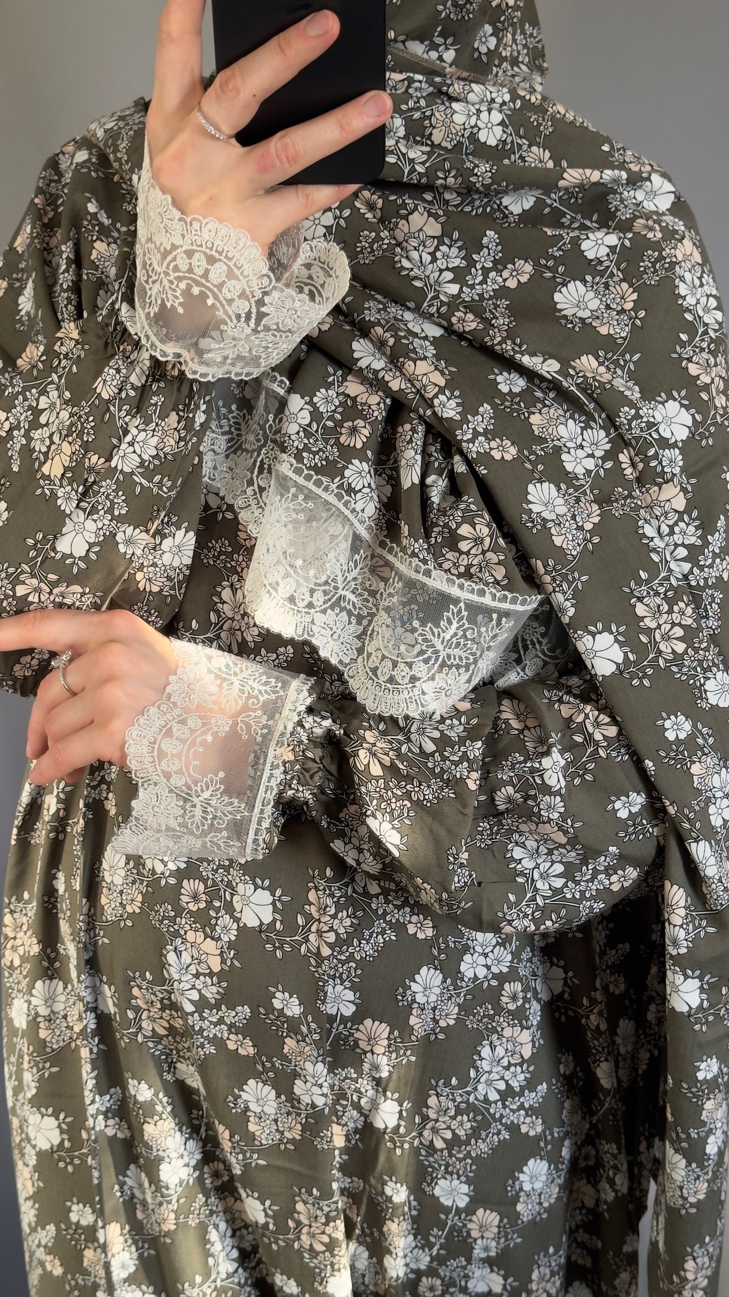 Olive Green Cotton Prayer Dress, Prayer clothes for women, Islamic Prayer dress, Prayer Outfit, Prayer Set, Prayer Hijab, Salah dress, Islamic Gift, Muslim clothing, Prayer abaya