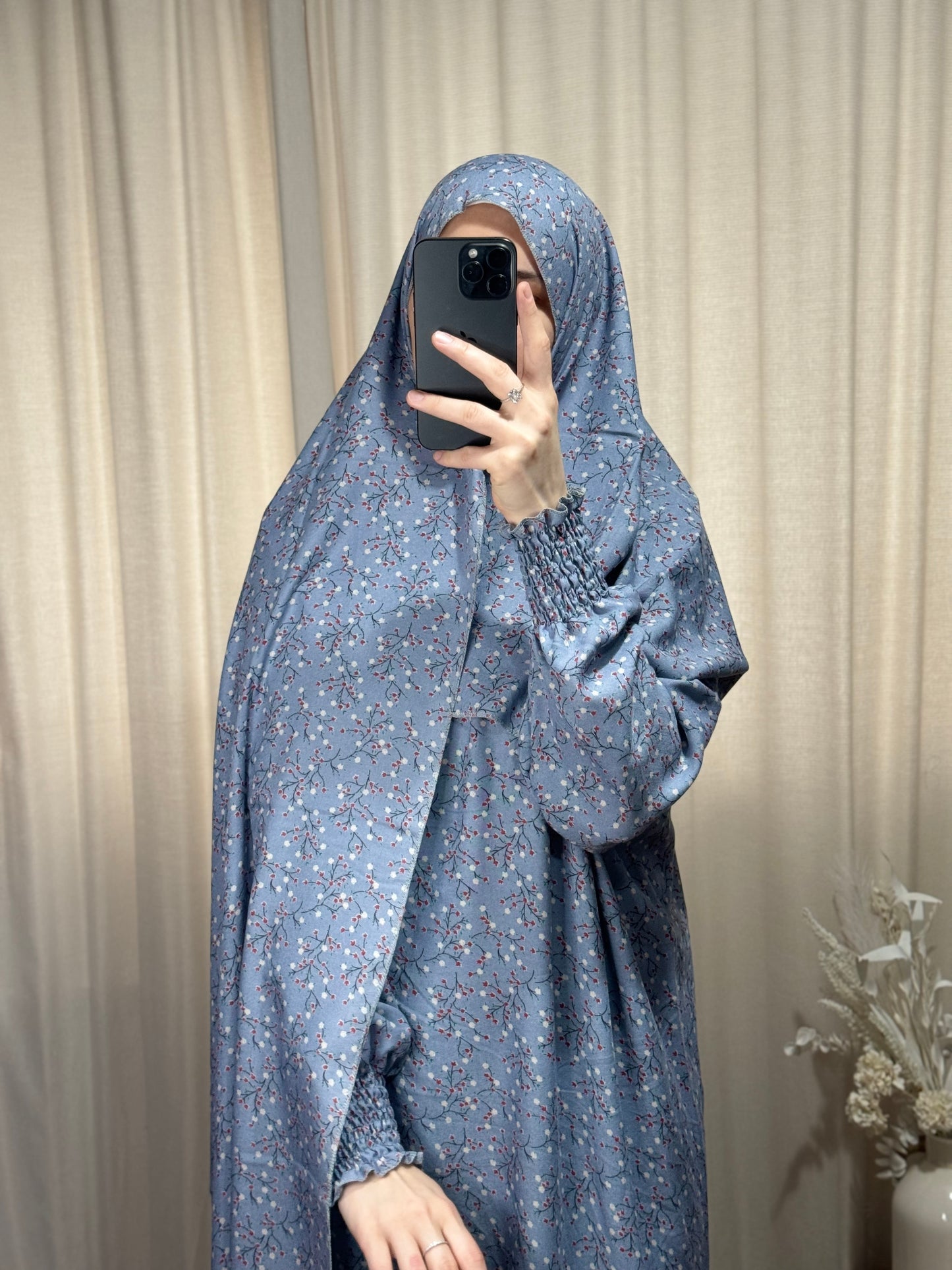 Blue Prayer Dress / Overhead Abaya / Prayer Abaya Set / Prayer Dress for Woman / Prayer Clothes Muslim / Prayer Gown / Prayer Outfit/ Salah Dress / Namaz Dress / Ramadan Outfit