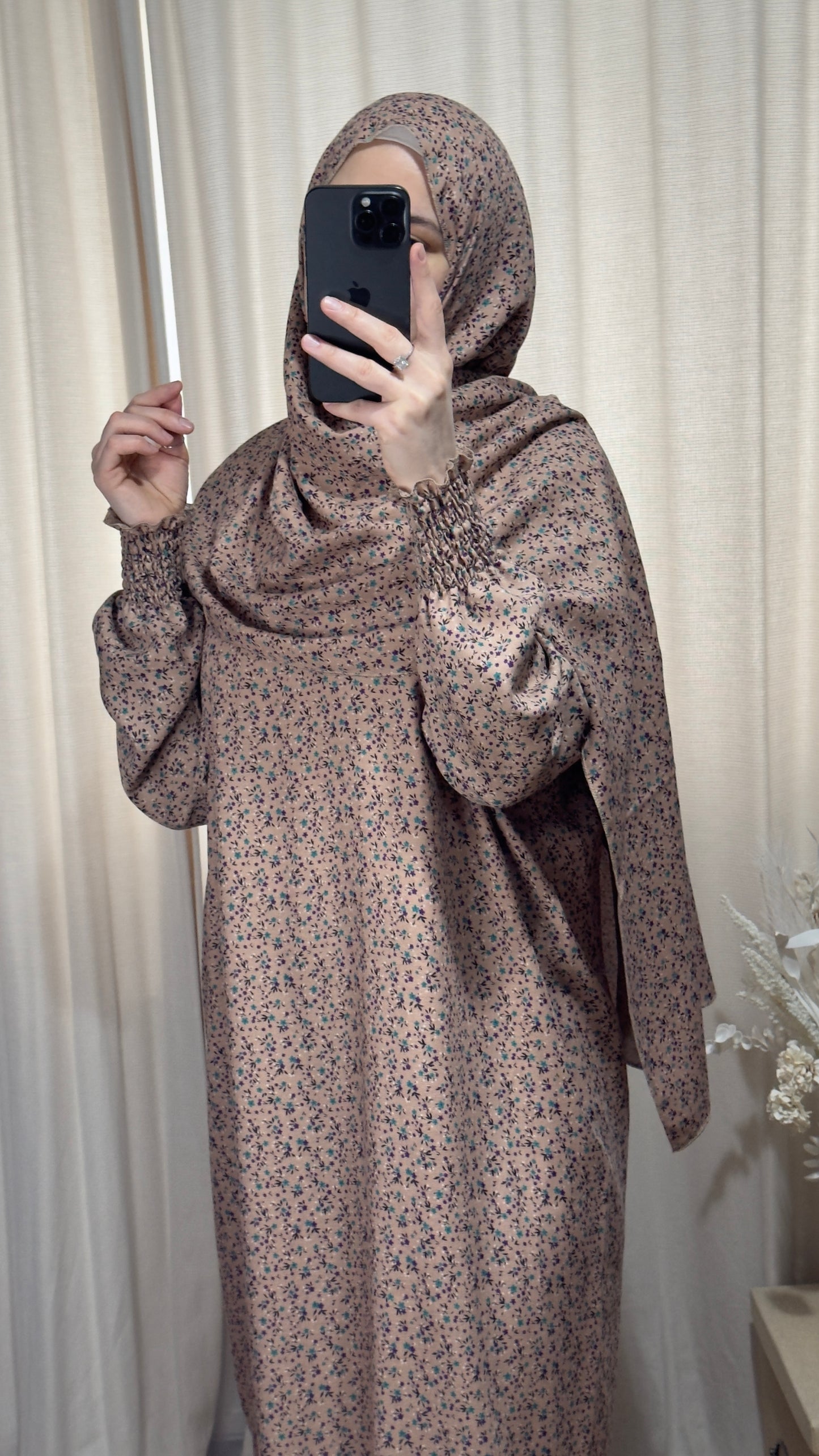 Dusty Pink Prayer Dress, PrayerHijab, Prayer Outfit, Maxi Dress, Khimar, Islamic Dress, Prayer Abaya, Prayer set, Islamic gift, Umrah Abaya, Ramadan Abaya, One Size Prayer Dress, Eid gift