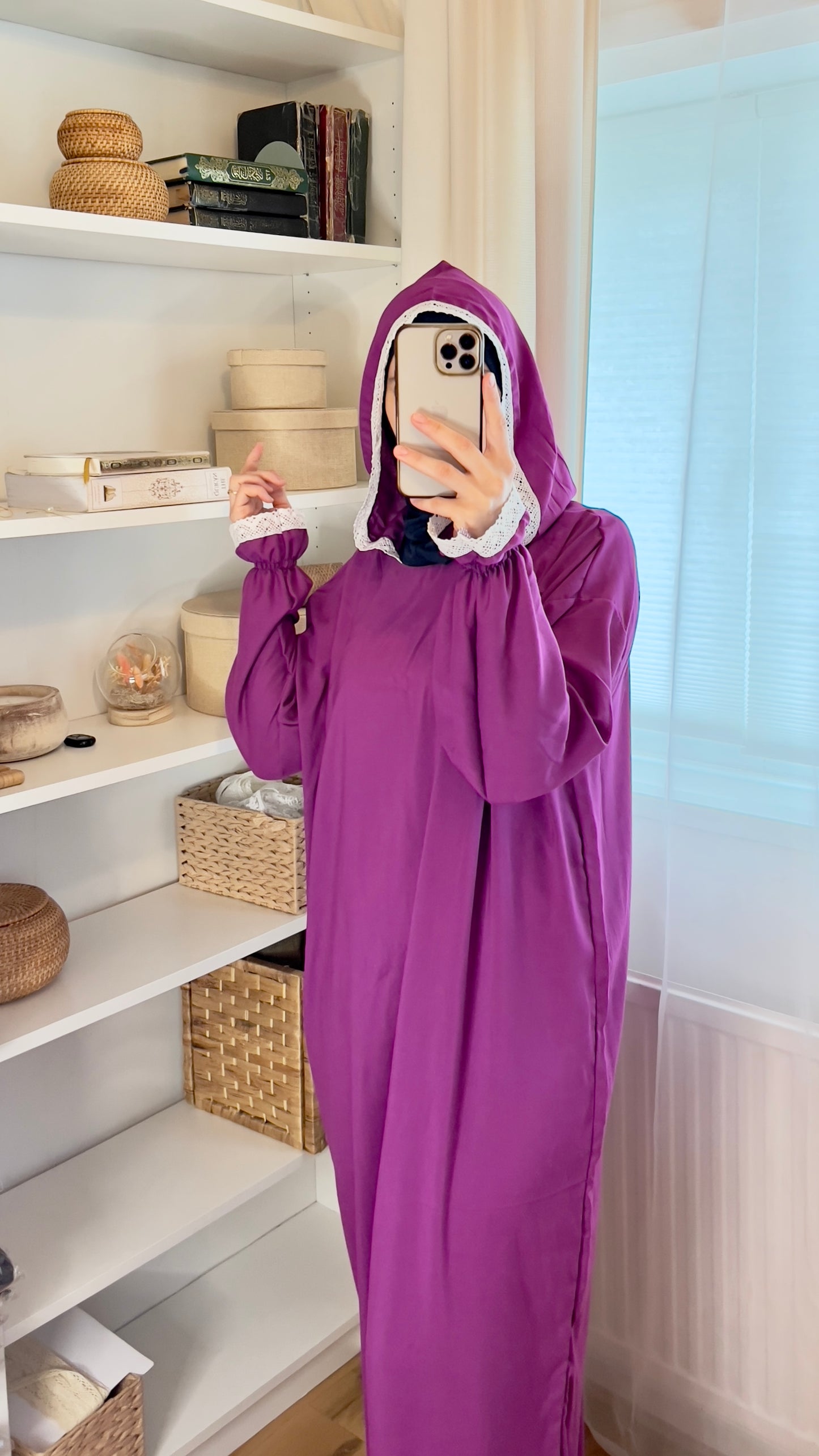 Purple Prayer Dress, Prayer Dress Set, High Quility Prayer Dress, Muslim Women Gift, Abaya Full Body Cover Dress, Hajj Dress, Prayer Outfit