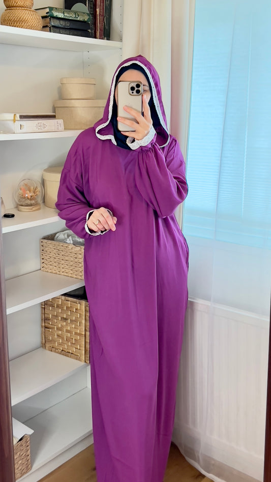 Purple Prayer Dress, Prayer Dress Set, High Quility Prayer Dress, Muslim Women Gift, Abaya Full Body Cover Dress, Hajj Dress, Prayer Outfit